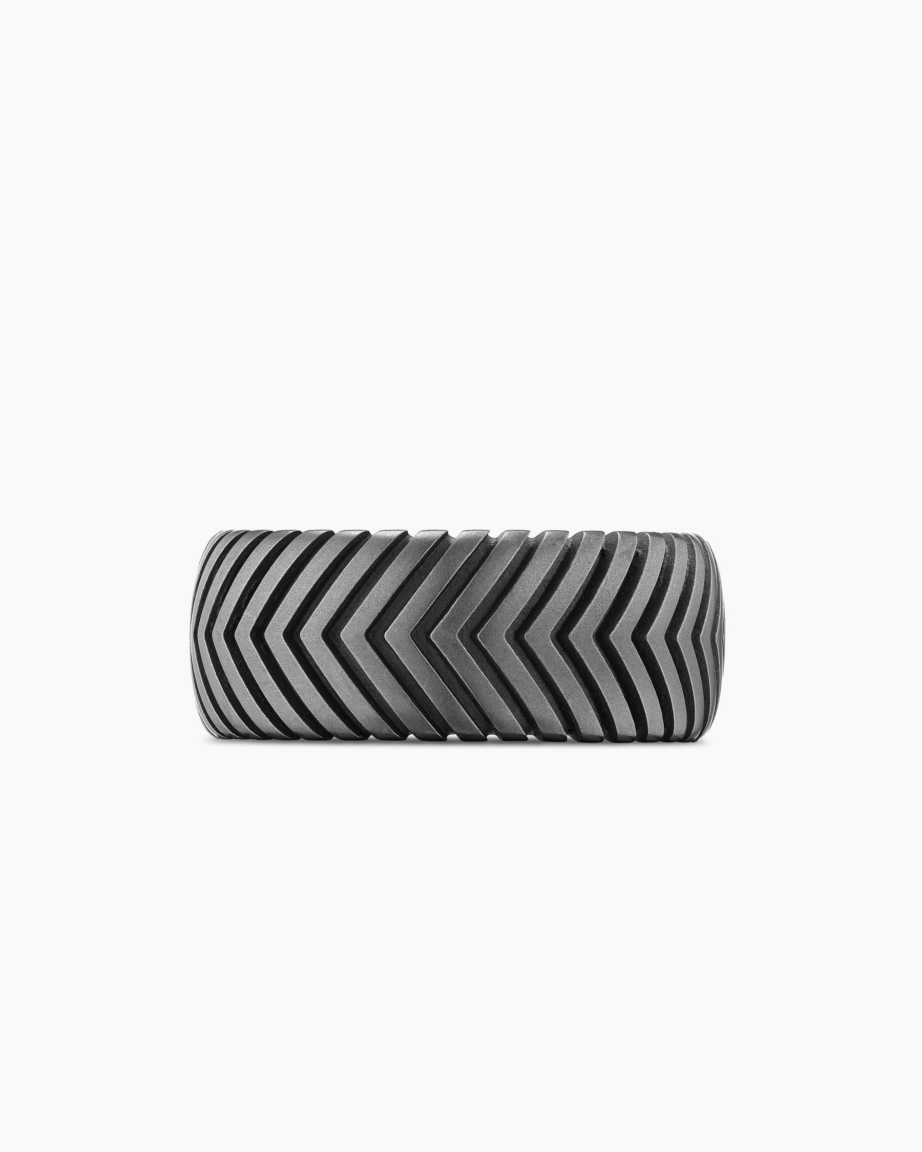 Chevron Band Ring in Anthracite Titanium, 10mm - Image 4