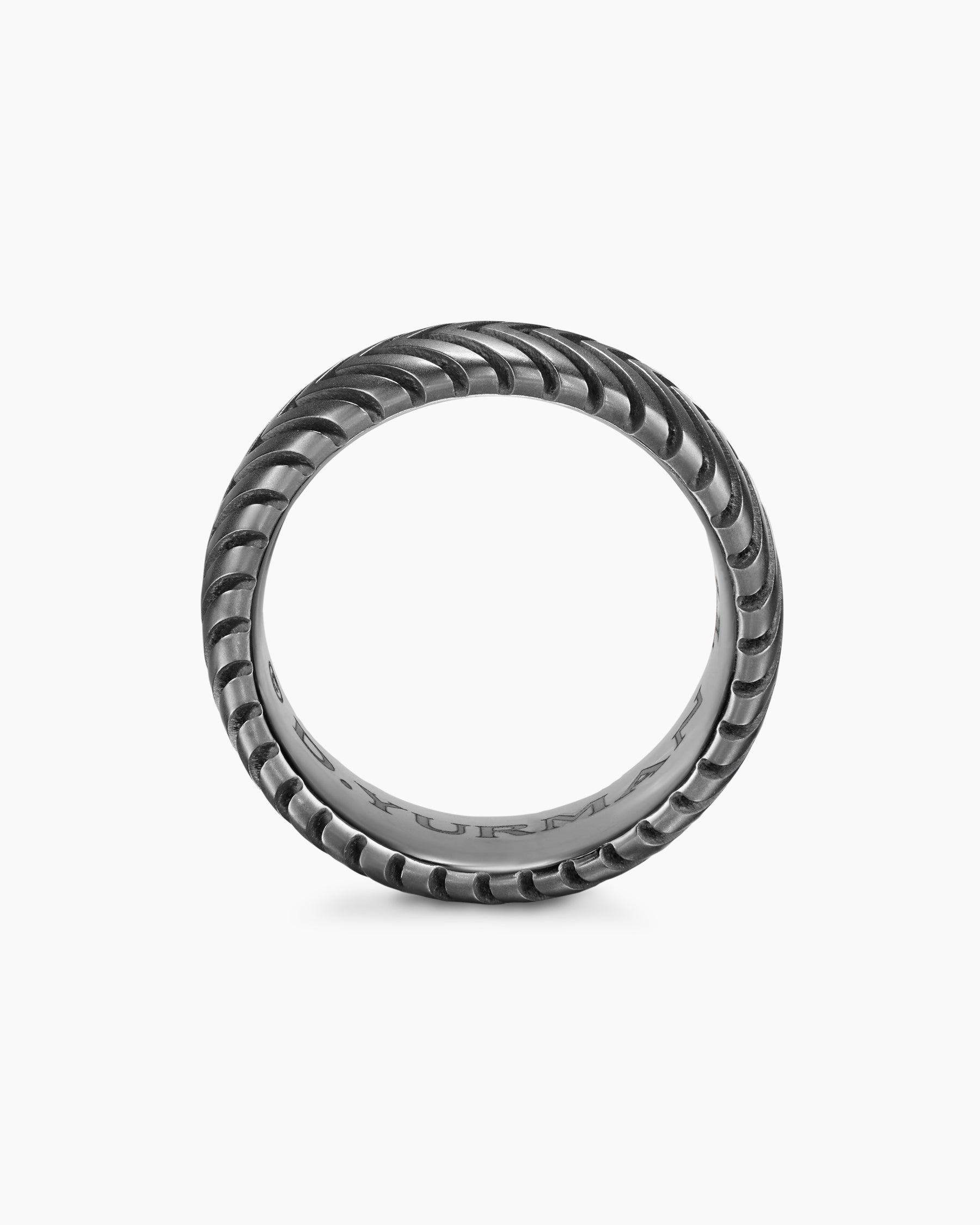 Chevron Band Ring in Anthracite Titanium, 10mm - Image 5