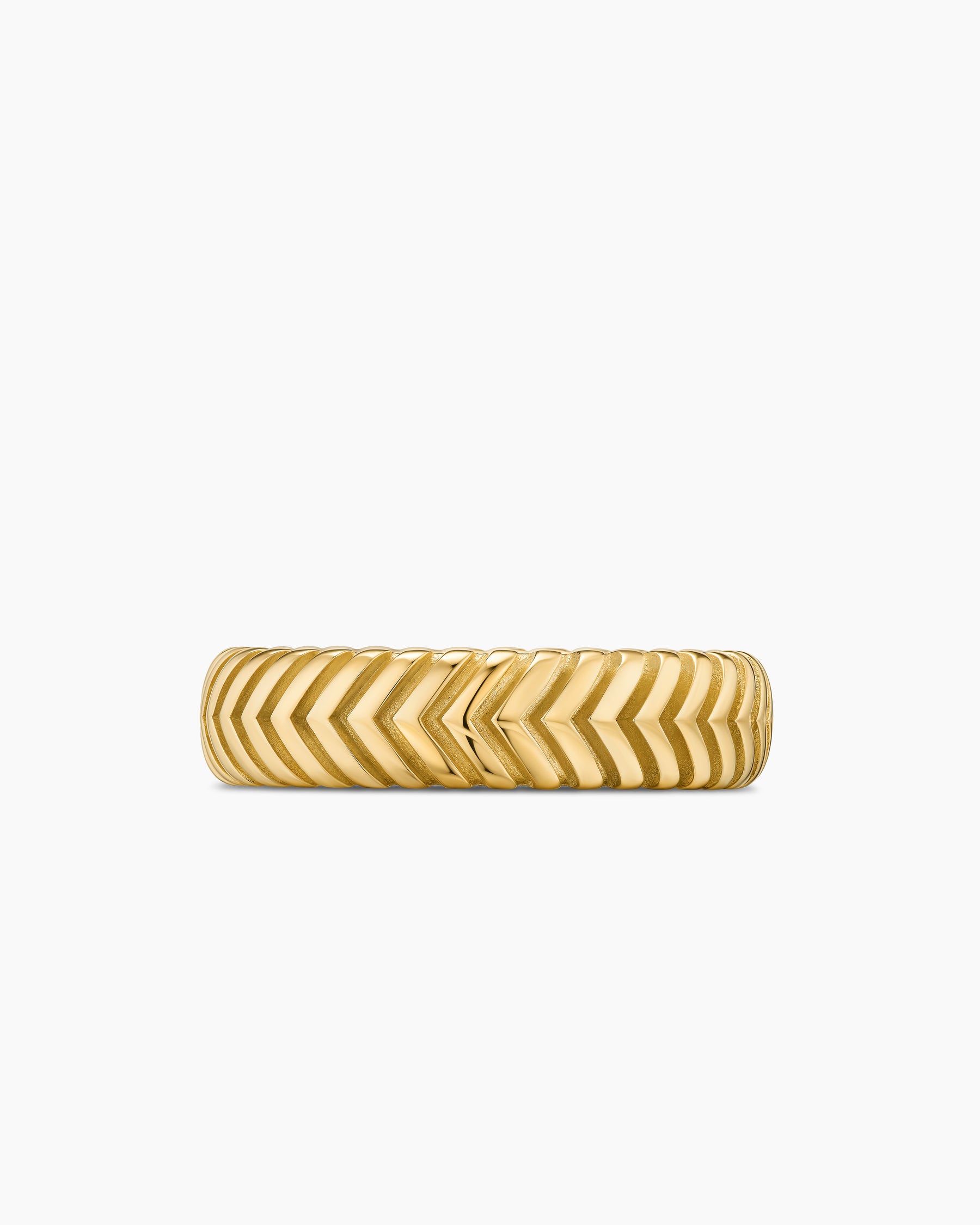 Chevron Band Ring in 18K Yellow Gold, 6mm - Image 4