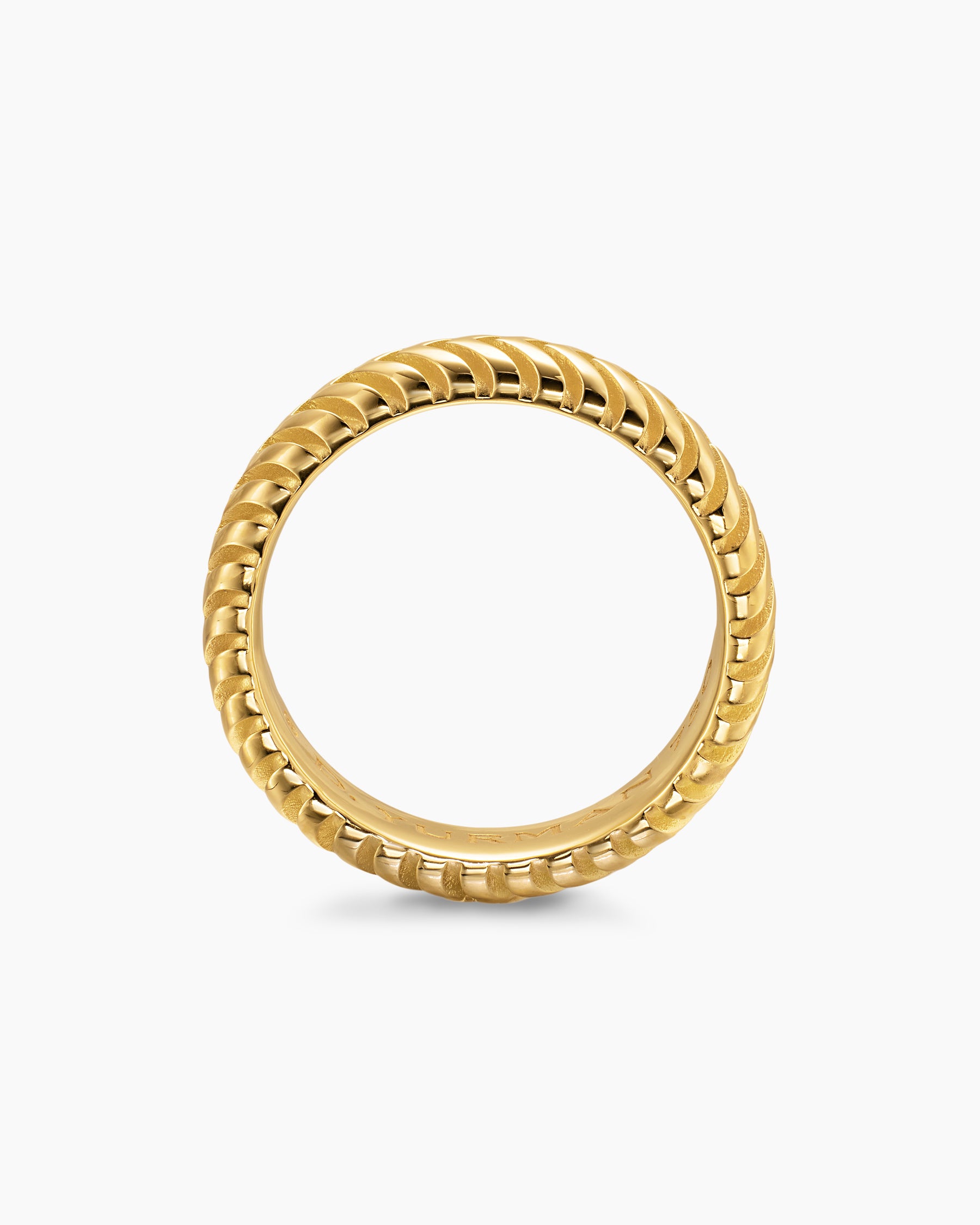 Chevron Band Ring in 18K Yellow Gold, 6mm - Image 5
