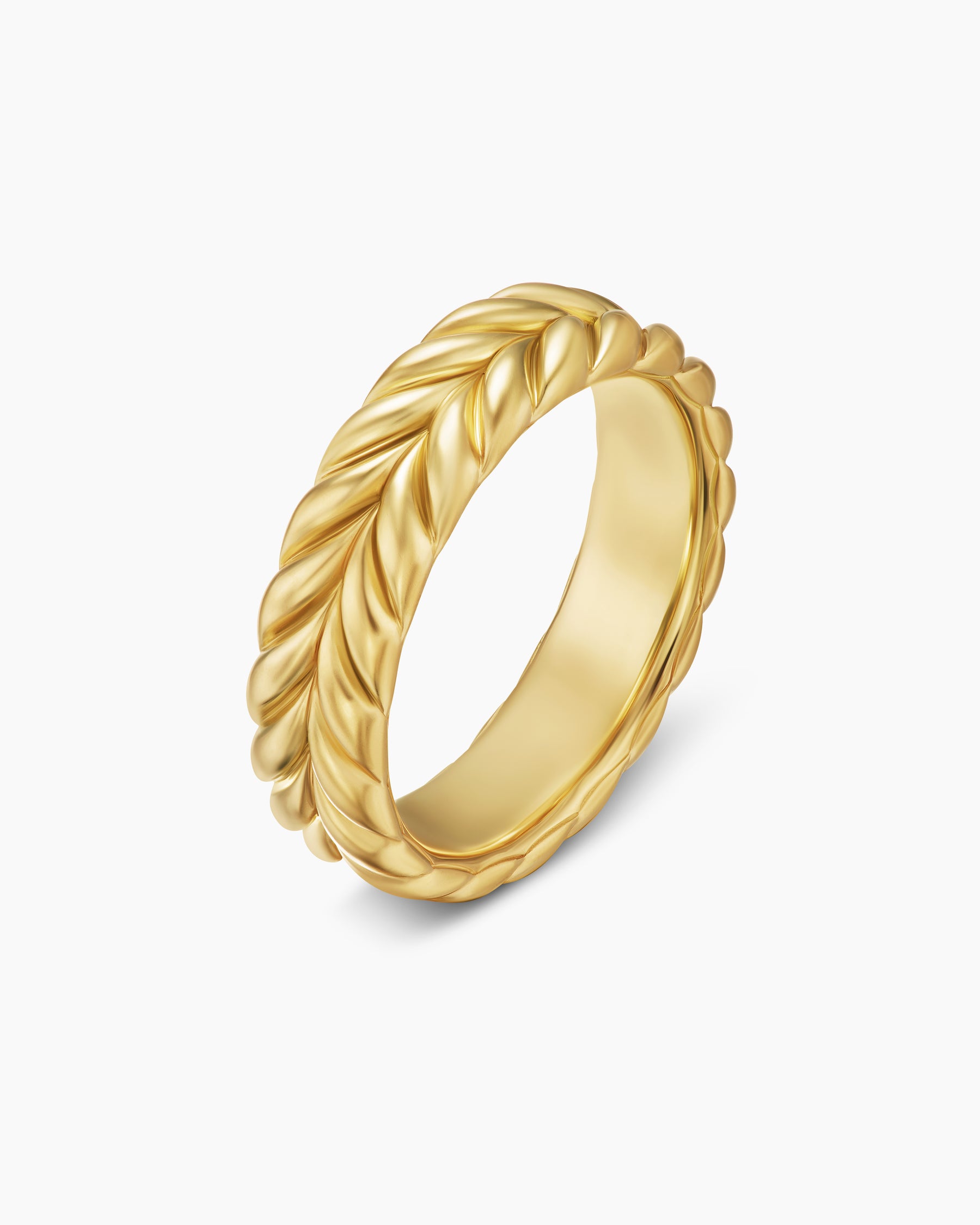Chevron Band Ring in 18K Yellow Gold, 6.2mm - Image 3