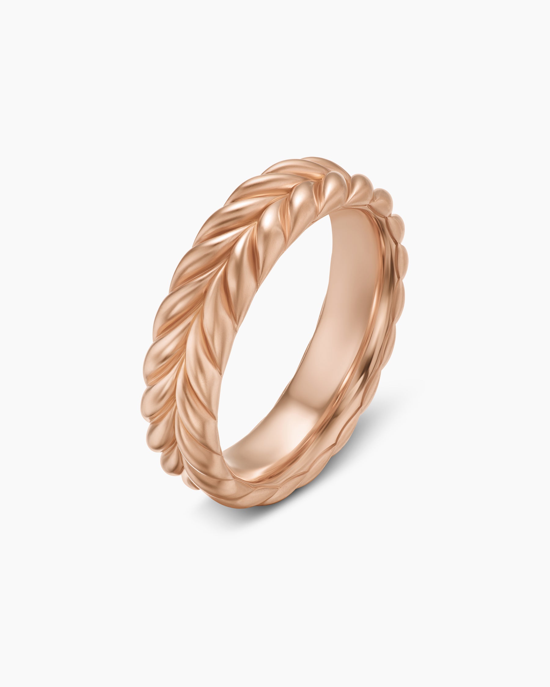 Chevron Band Ring in 18K Rose Gold, 6.2mm - Image 3