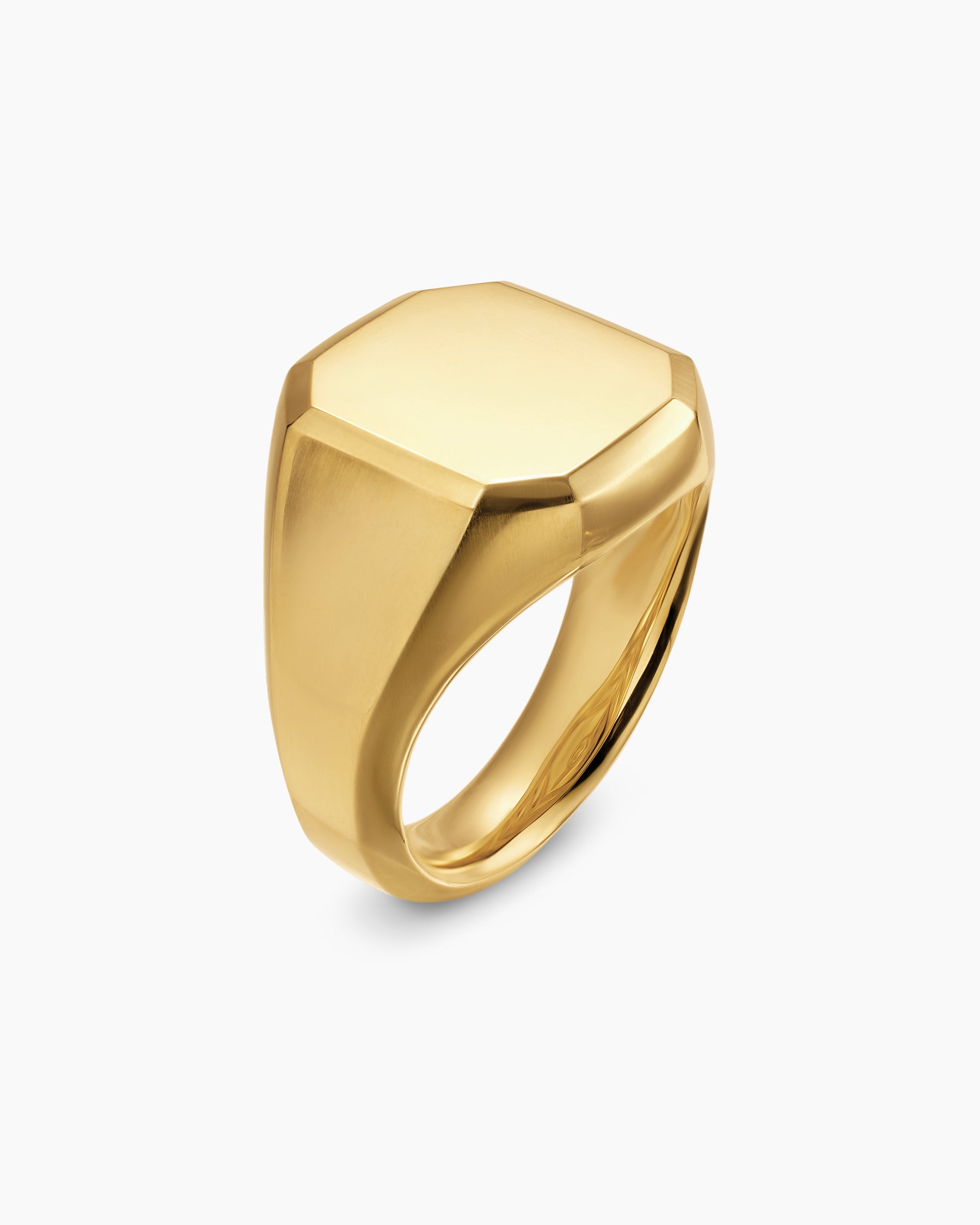 Streamline Signet Ring in 18K Yellow Gold, 18mm - Image 3