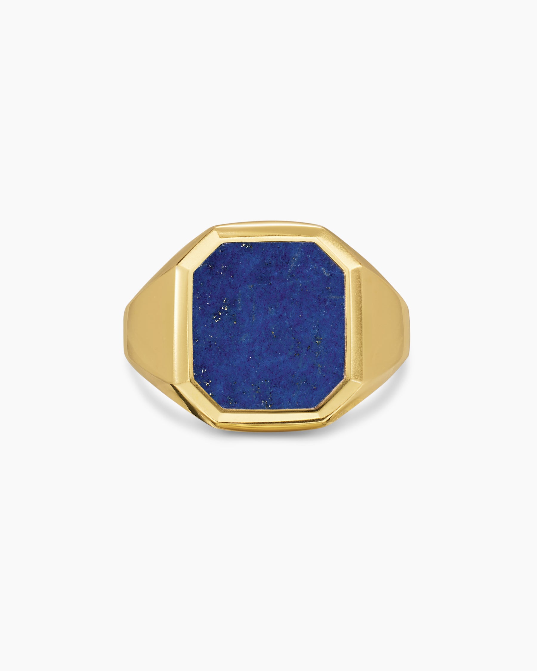 Streamline Signet Ring in 18K Yellow Gold with Lapis, 18mm - Image 4