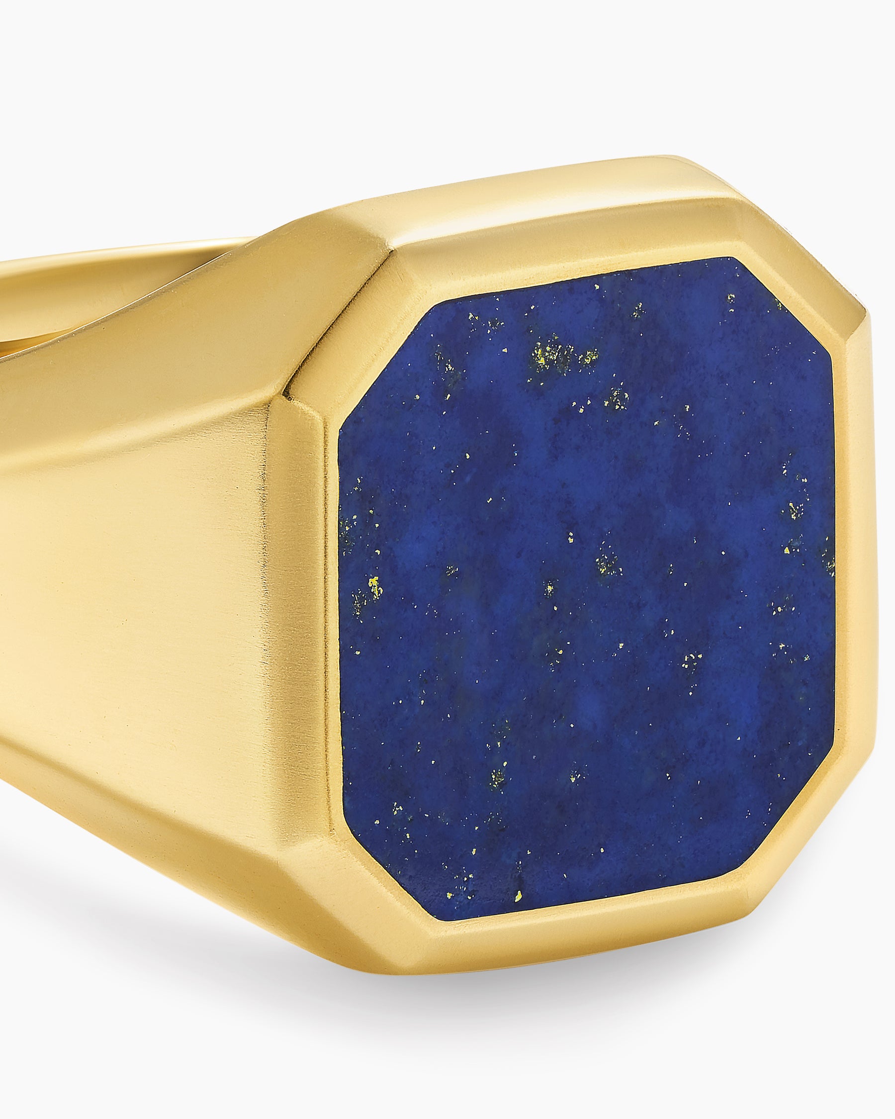 Streamline Signet Ring in 18K Yellow Gold with Lapis, 18mm - Image 5
