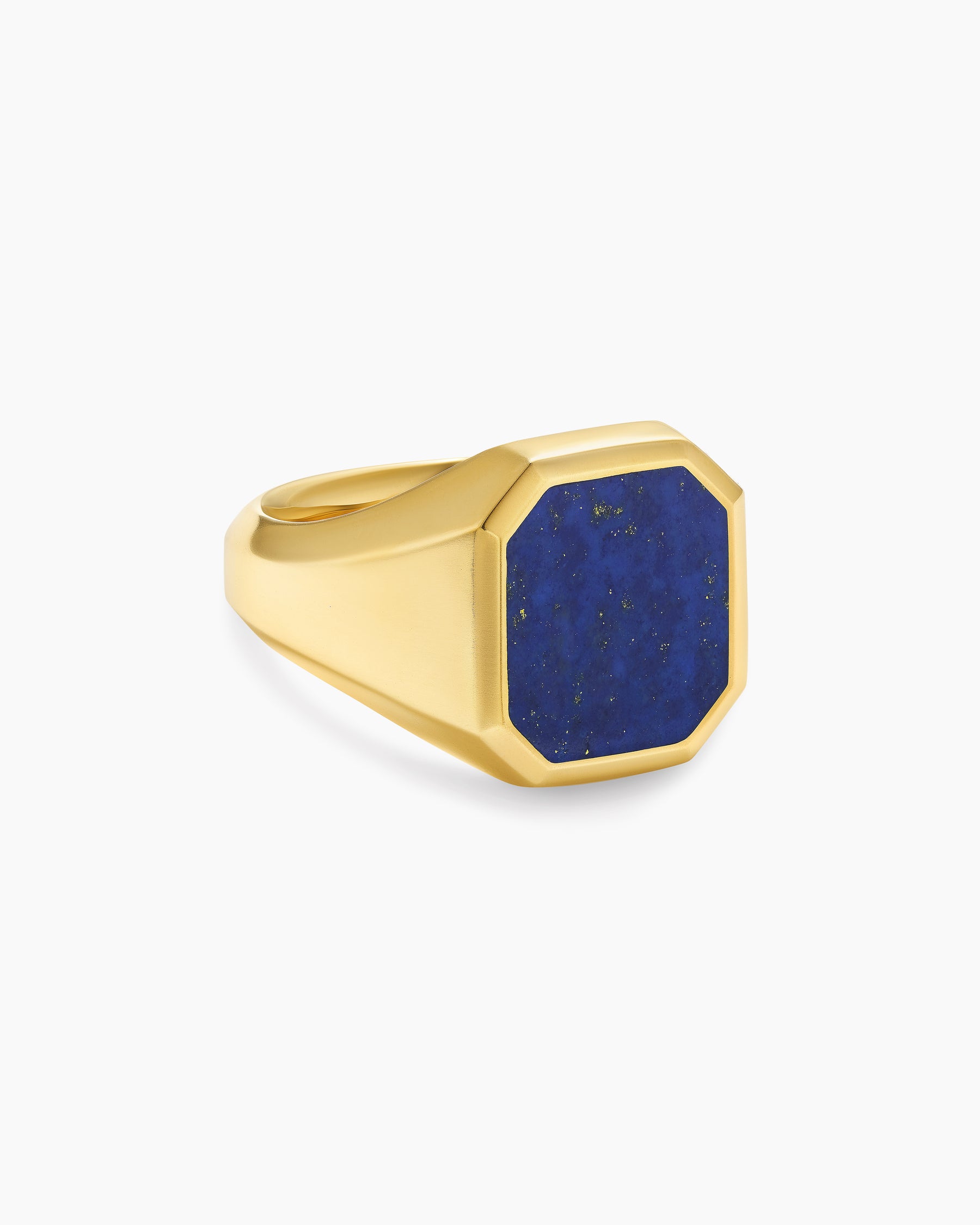 Streamline Signet Ring in 18K Yellow Gold with Lapis, 18mm