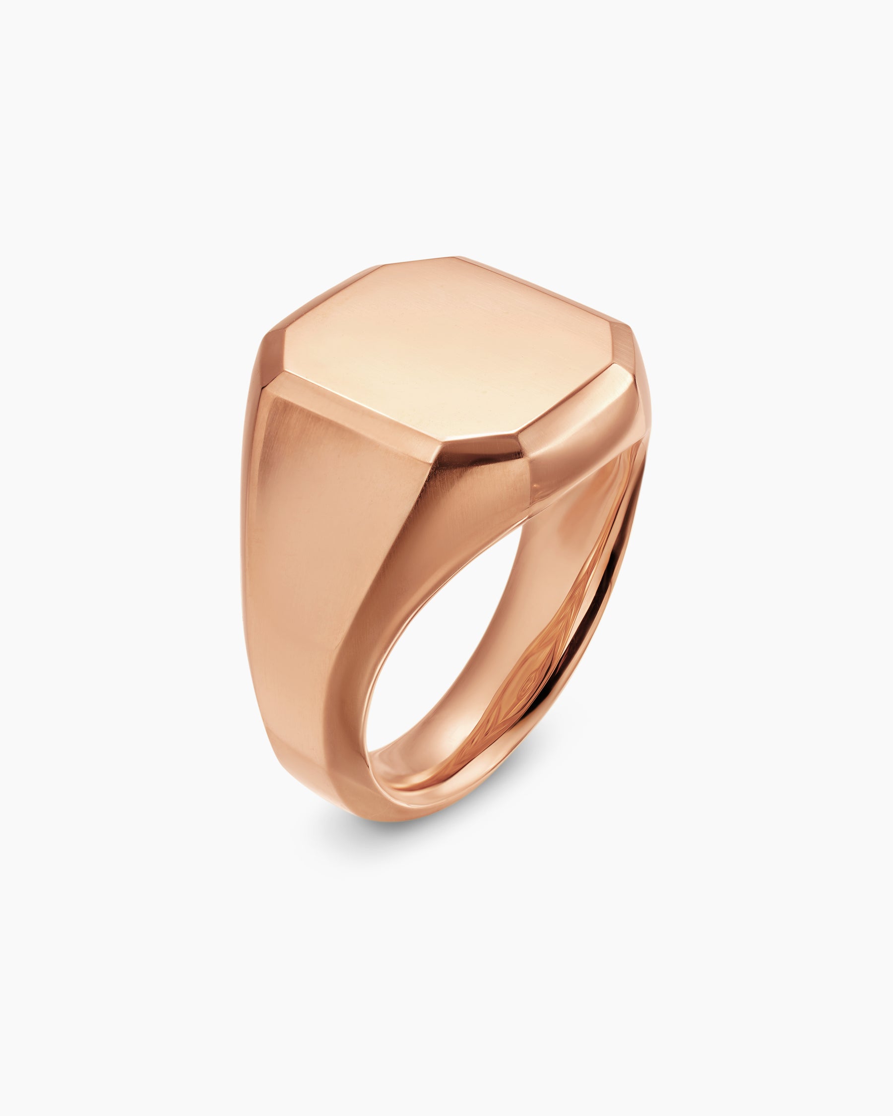 Streamline Signet Ring in 18K Rose Gold, 18mm - Image 3