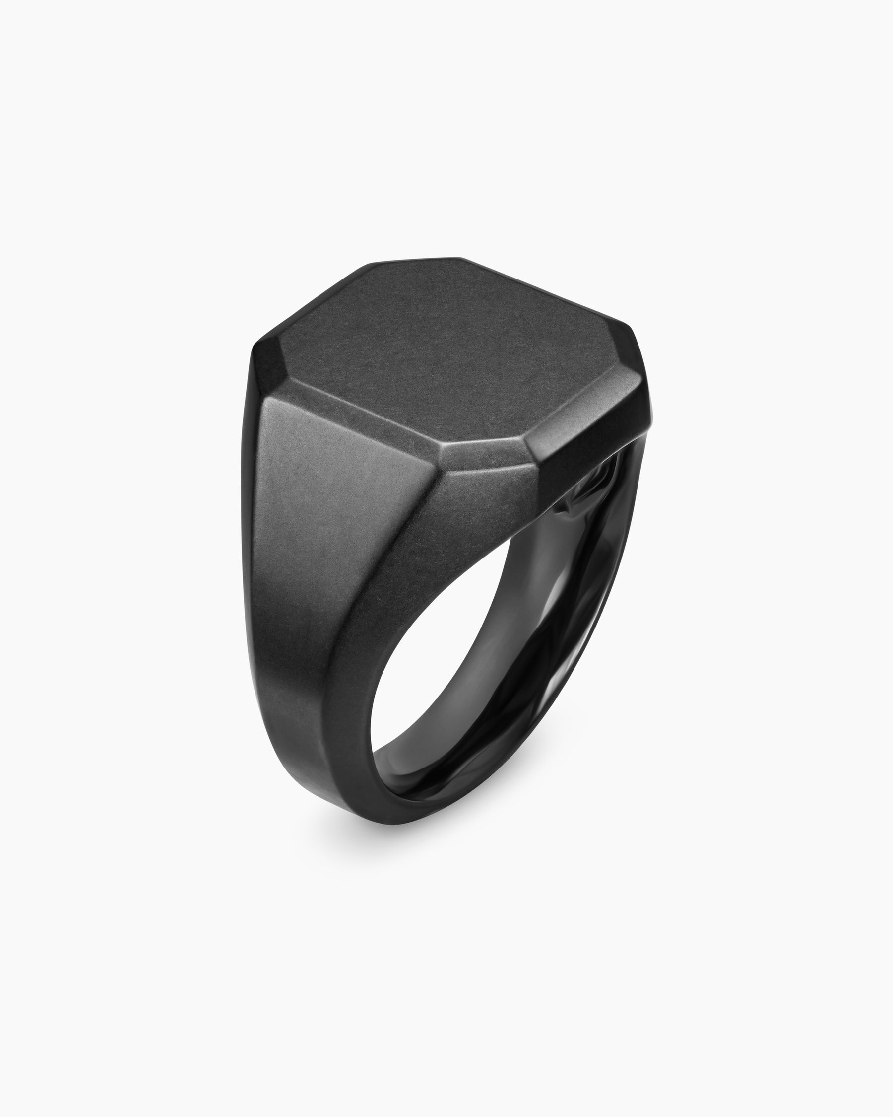 Streamline Signet Ring in Black Titanium, 18mm - Image 3