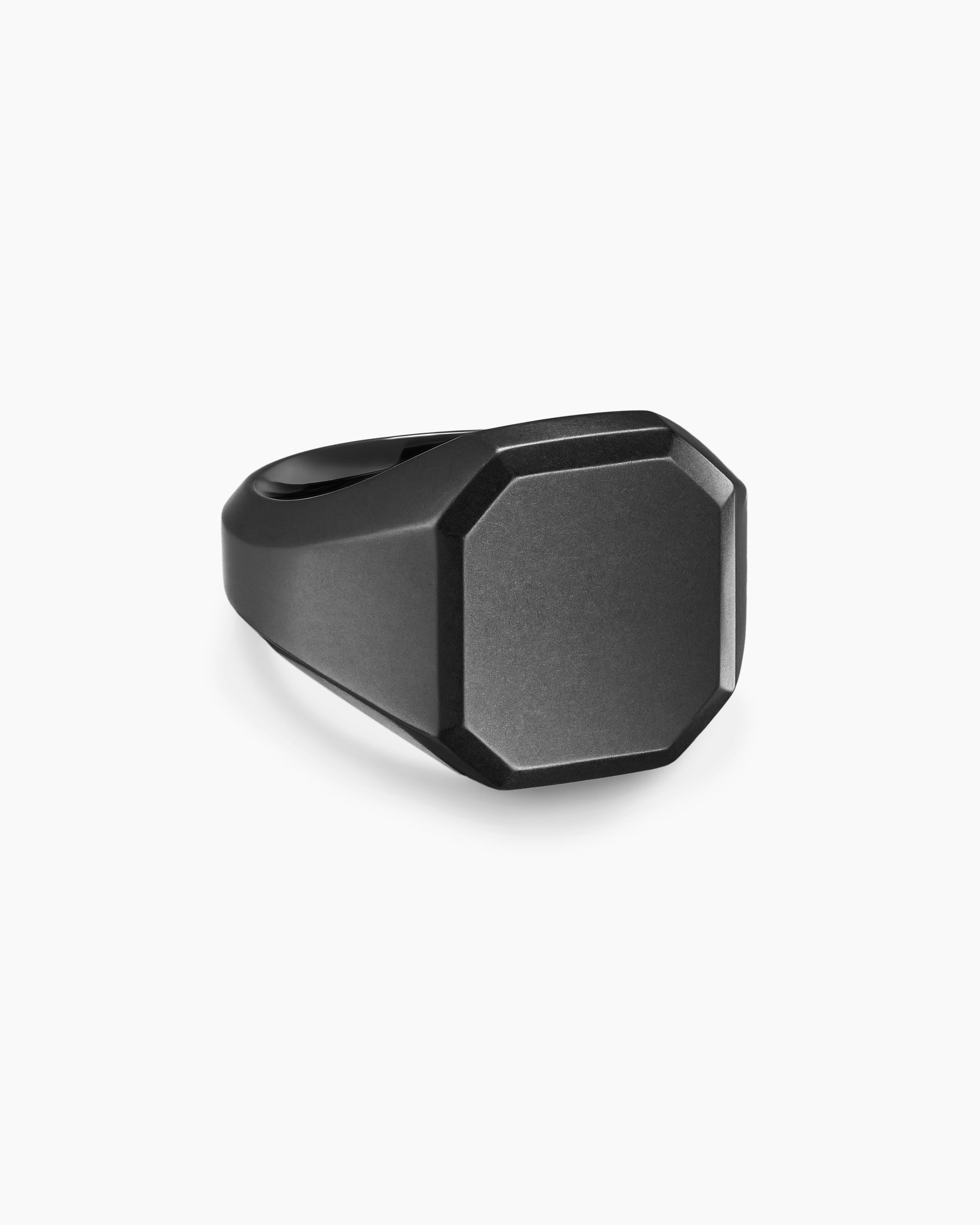 Streamline Signet Ring in Black Titanium, 18mm