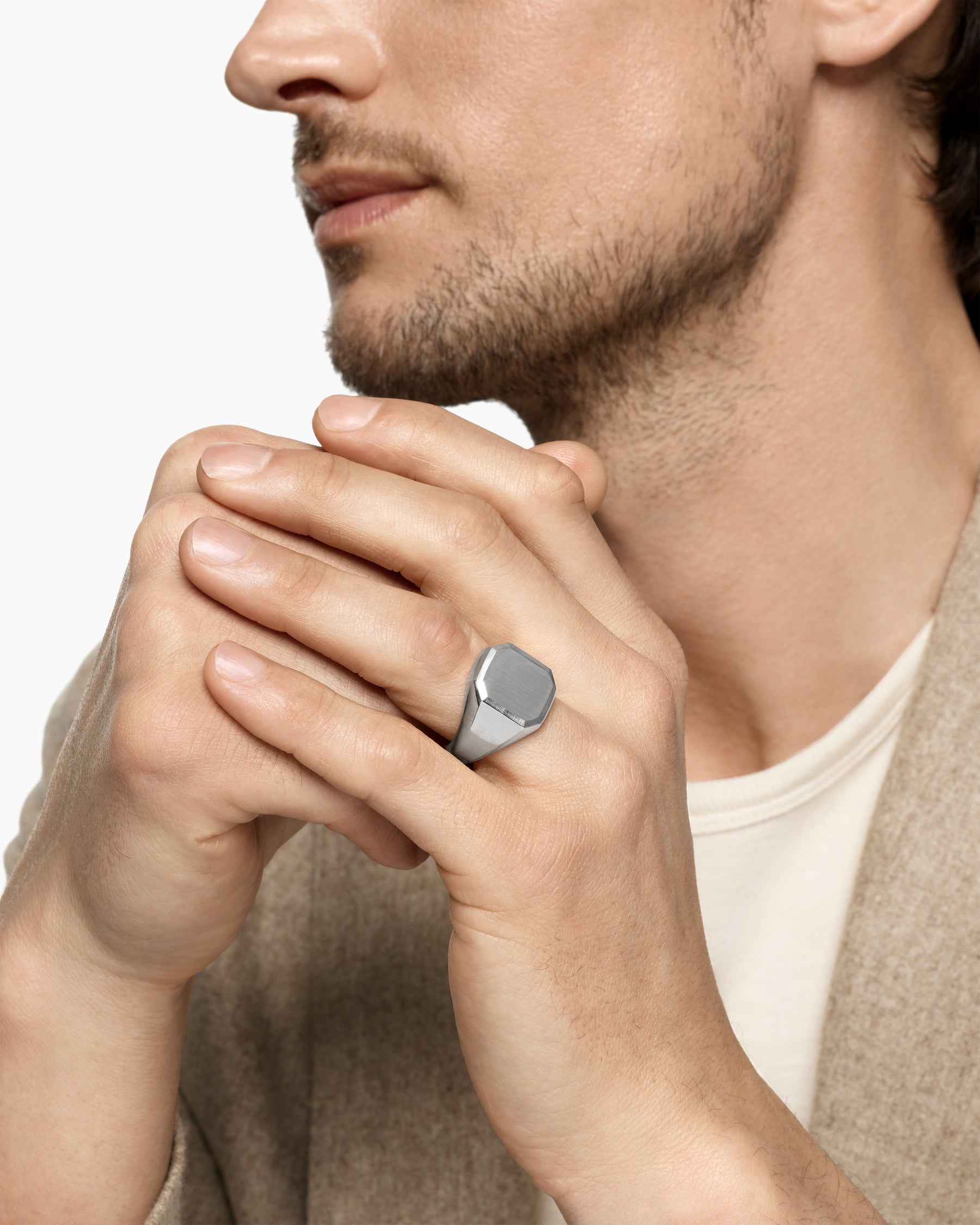 Alternative view of Streamline Signet Ring in Sterling Silver, 18mm
