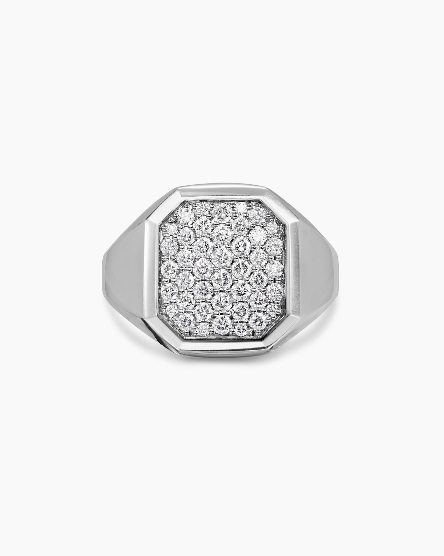 Streamline Signet Ring in Sterling Silver with Diamonds, 18mm - Image 4