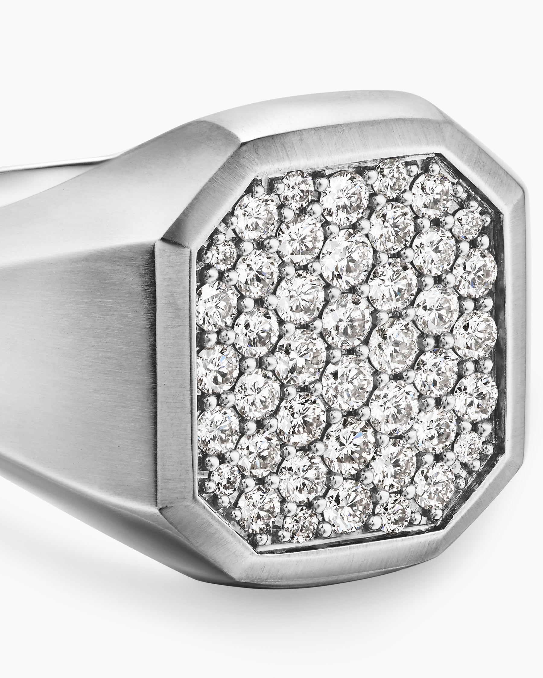 Streamline Signet Ring in Sterling Silver with Diamonds, 18mm - Image 5
