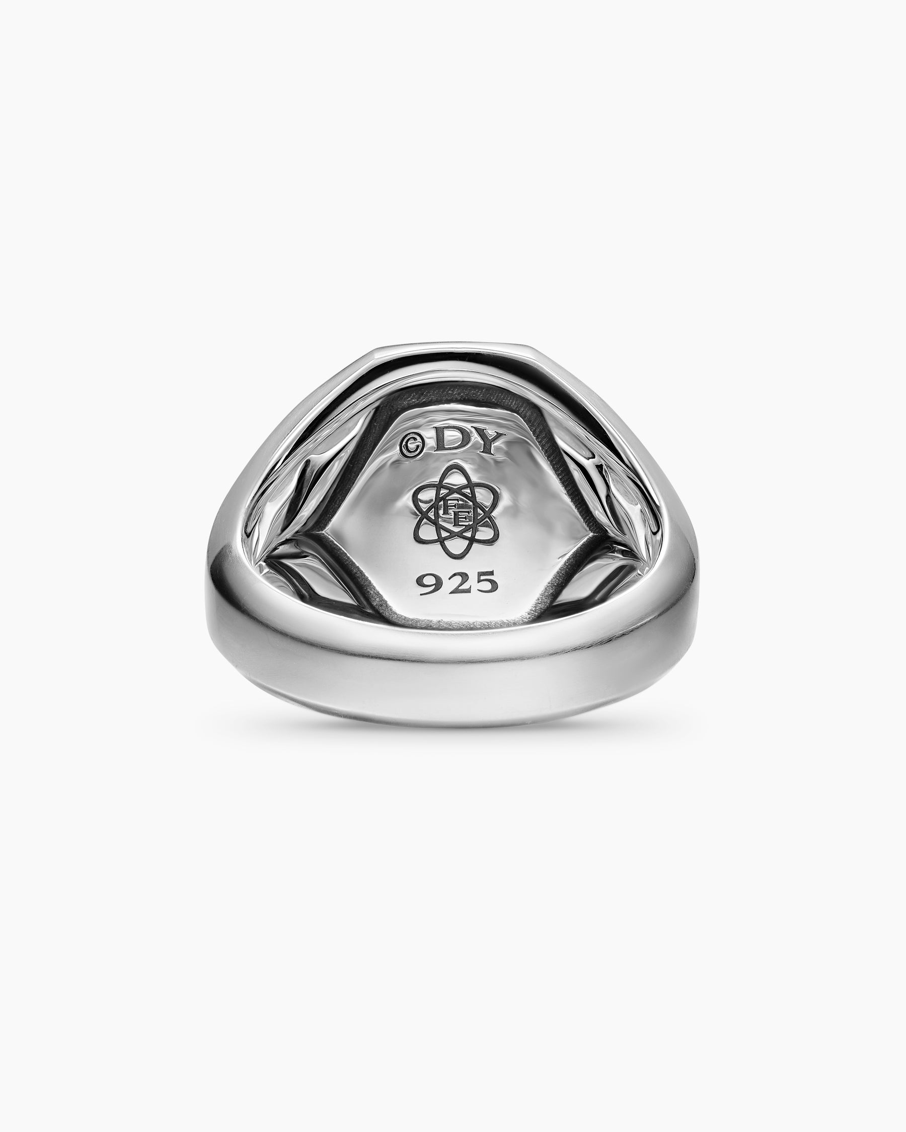 Streamline Signet Ring in Sterling Silver with Meteorite, 18mm - Image 6