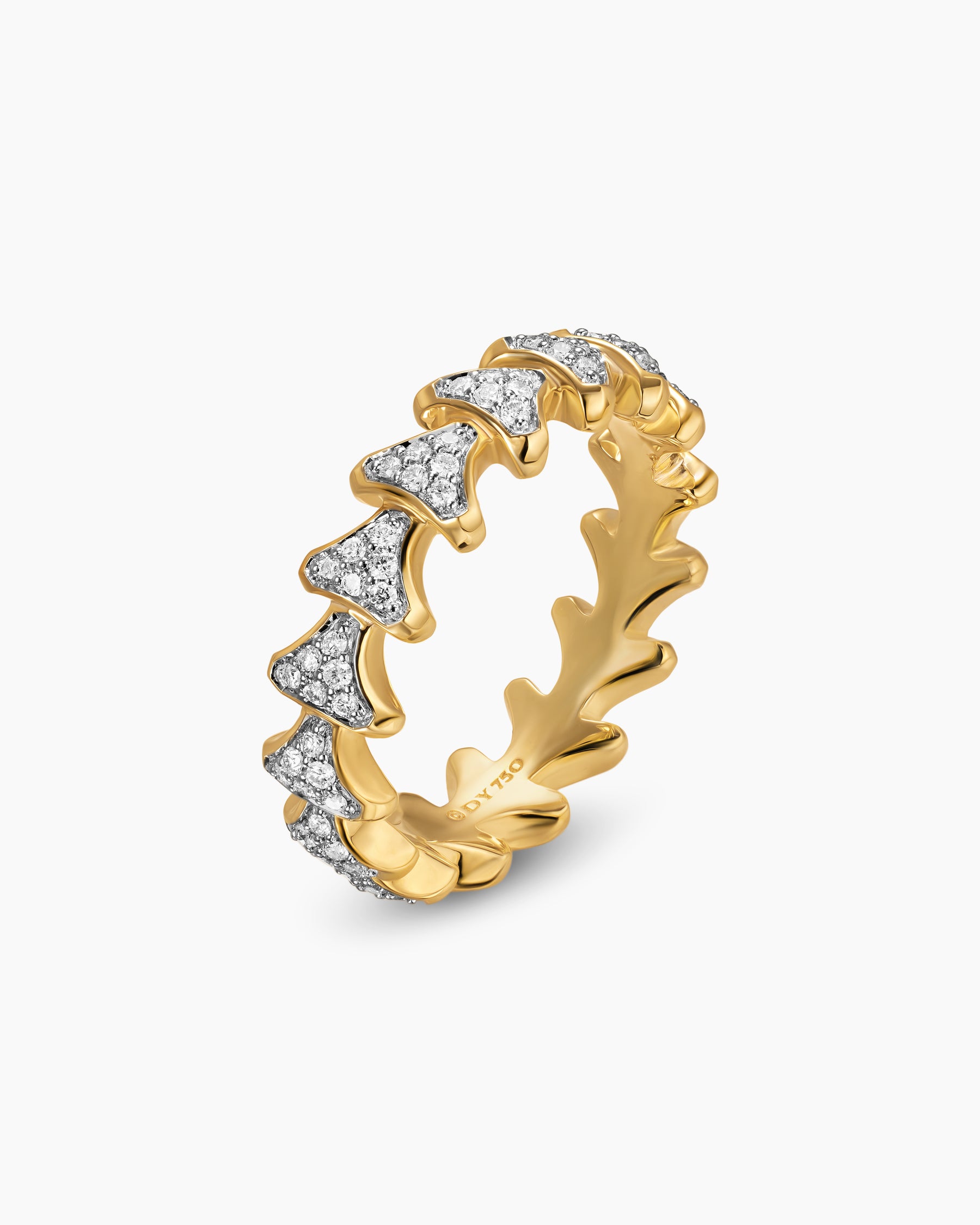 Armory Band Ring in 18K Yellow Gold with Diamonds, 6.2mm - Image 3