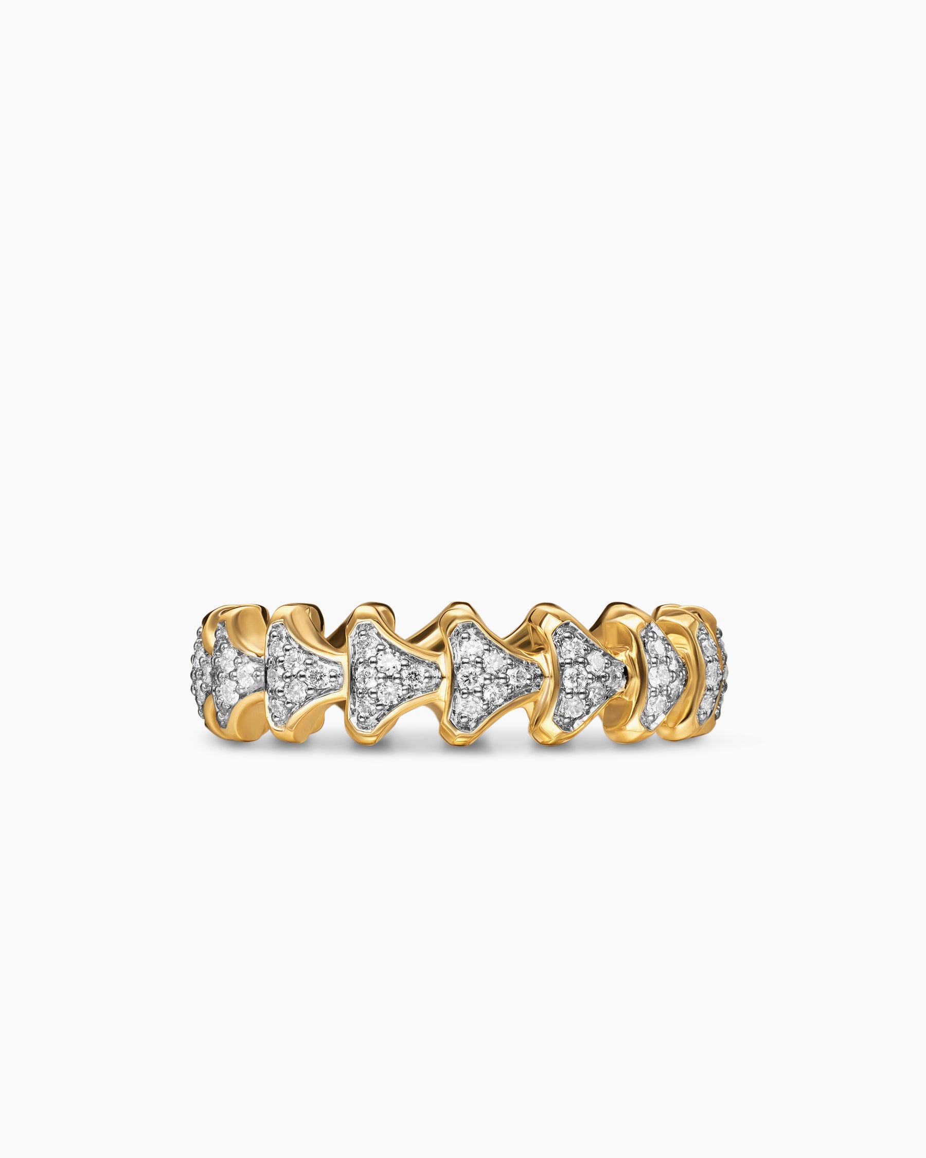 Armory Band Ring in 18K Yellow Gold with Diamonds, 6.2mm - Image 4
