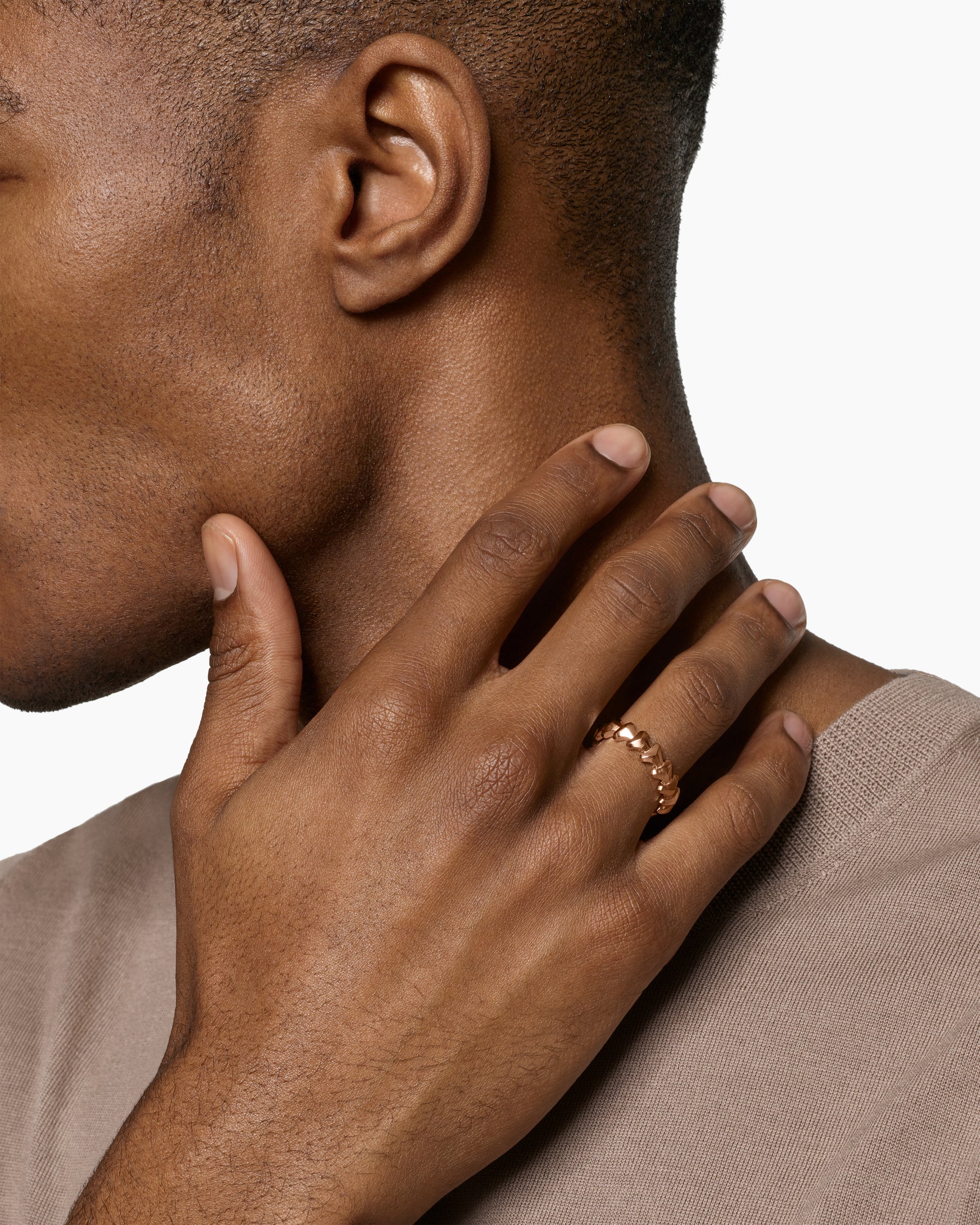 Alternative view of Armory Band Ring in 18K Rose Gold, 6.2mm