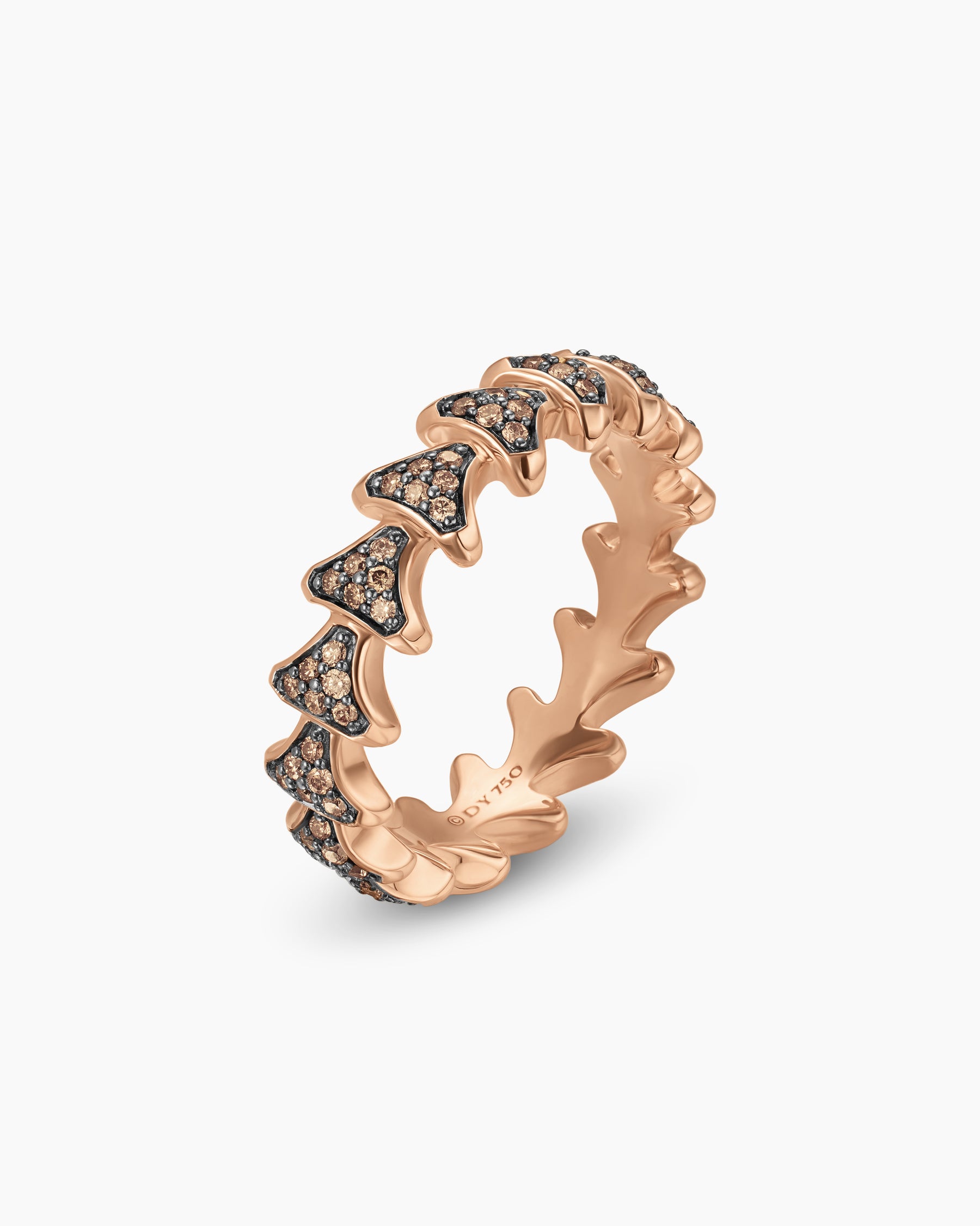 Armory Band Ring in 18K Rose Gold with Cognac Diamonds, 6.2mm - Image 3