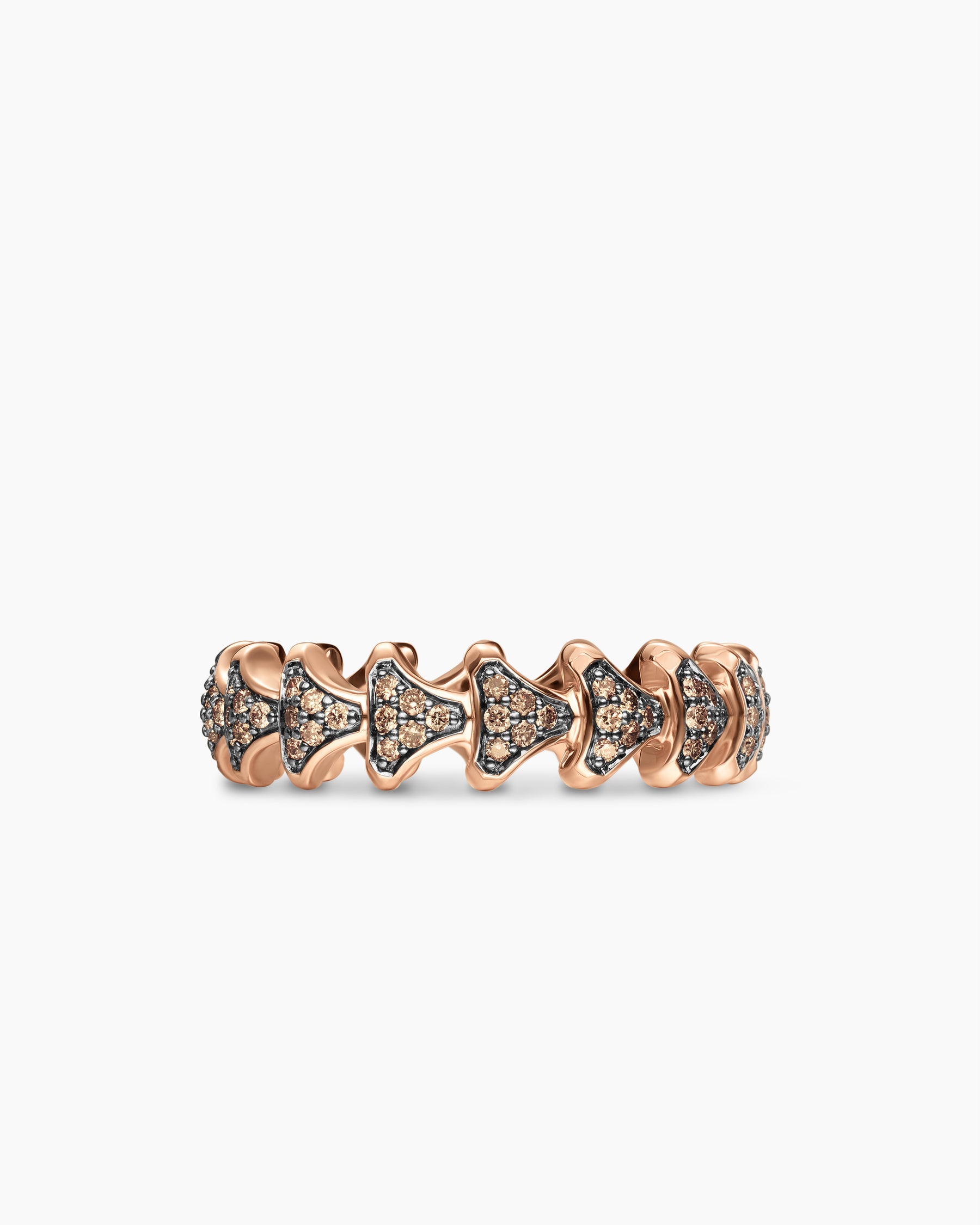 Armory Band Ring in 18K Rose Gold with Cognac Diamonds, 6.2mm - Image 4