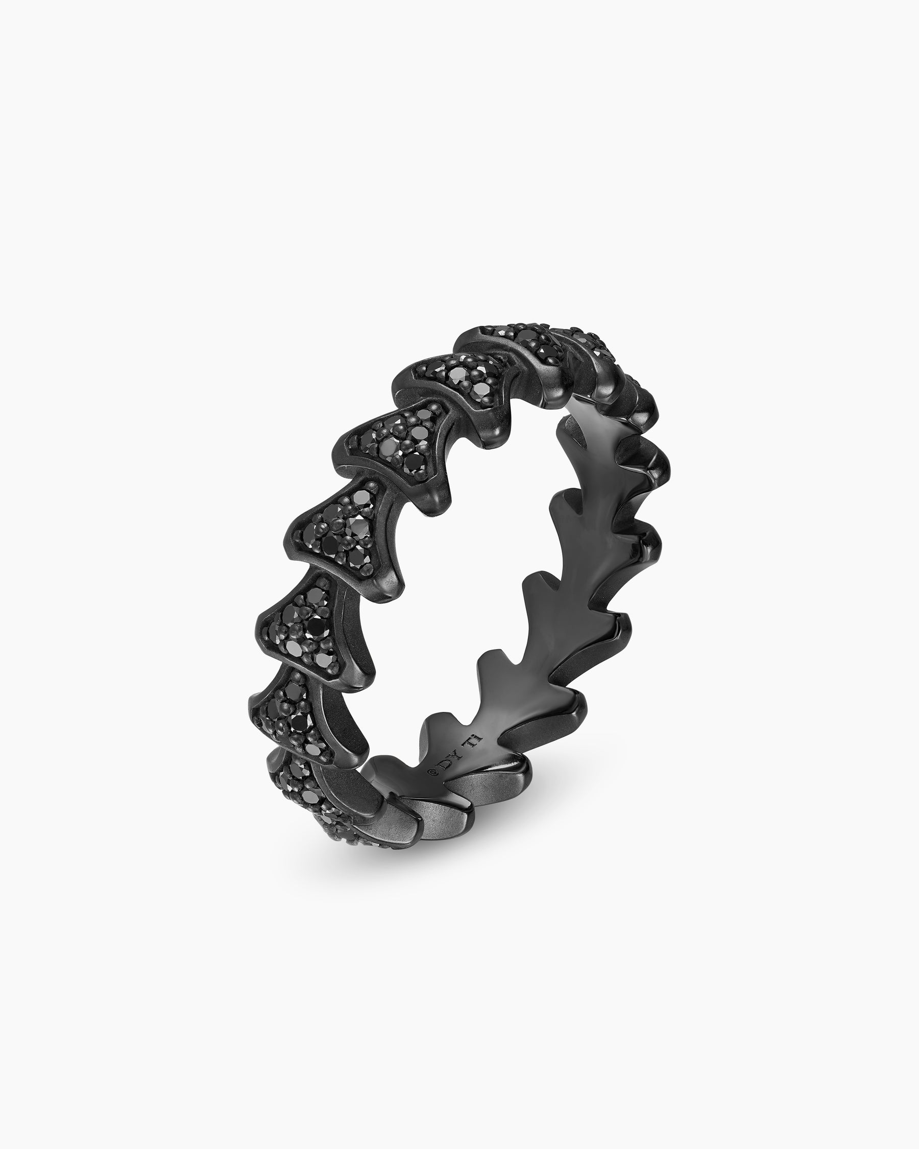 Armory Band Ring in Black Titanium with Black Diamonds, 6.2mm - Image 3