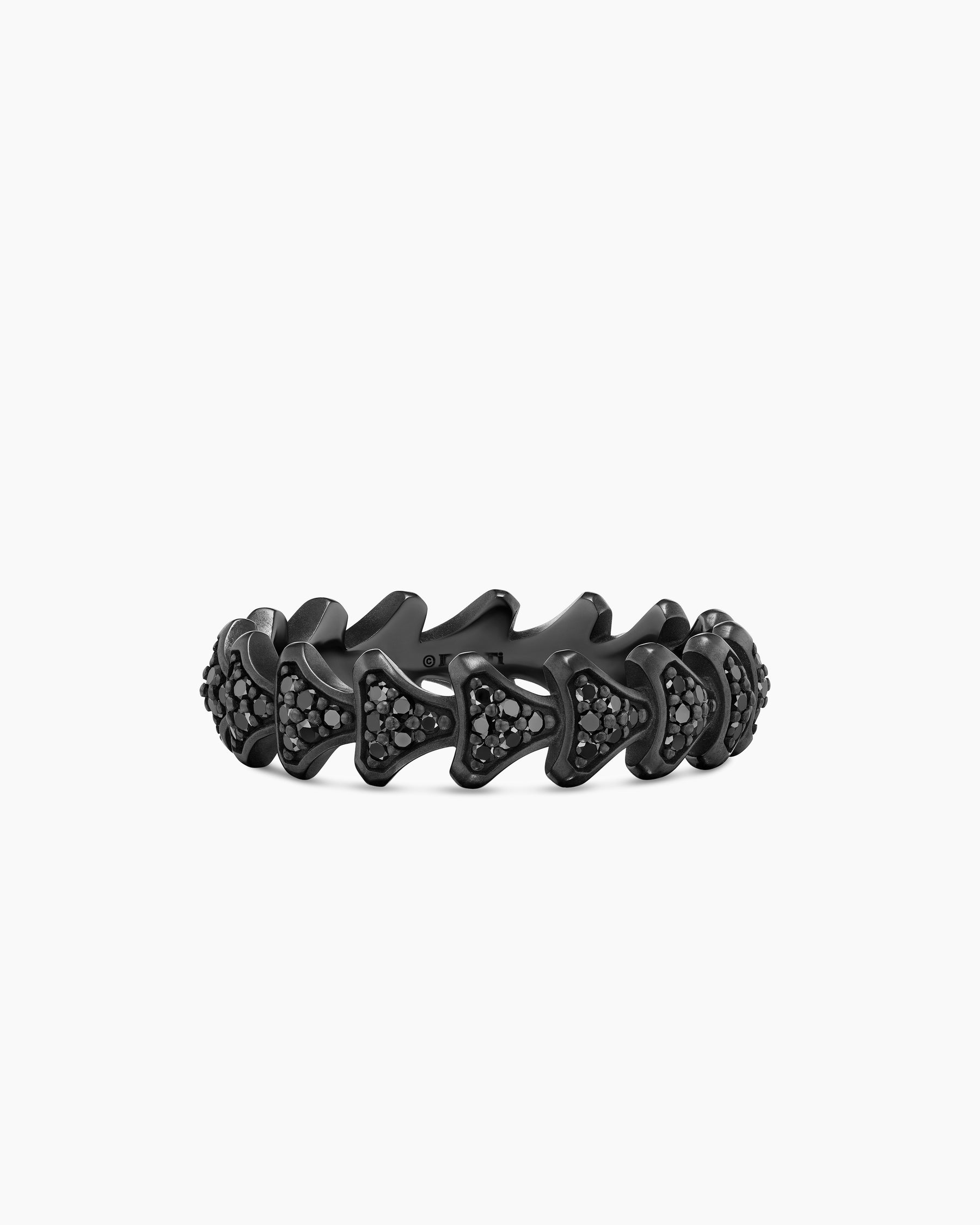 Armory Band Ring in Black Titanium with Black Diamonds, 6.2mm