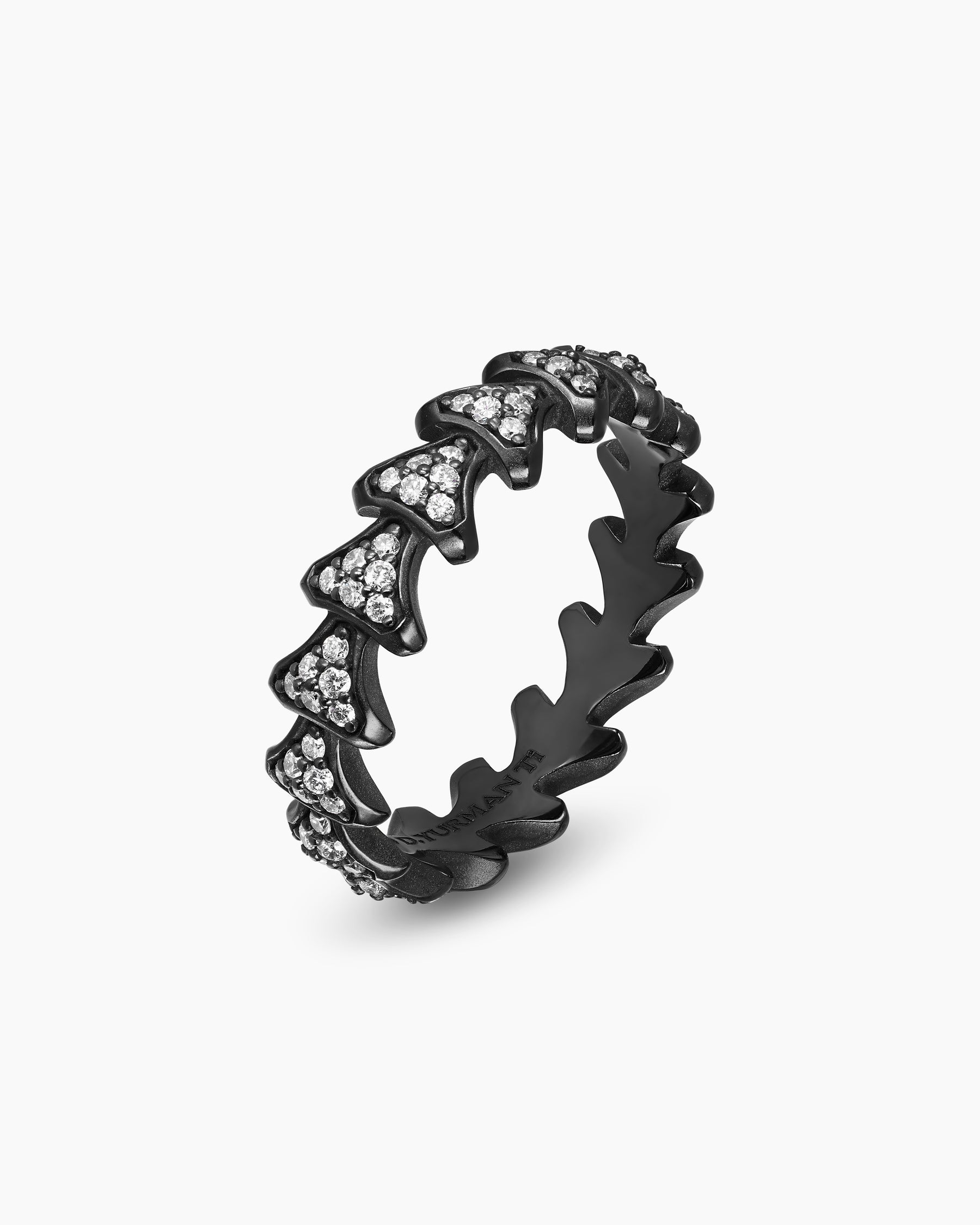 Armory Band Ring in Black Titanium with Diamonds, 6.2mm - Image 3