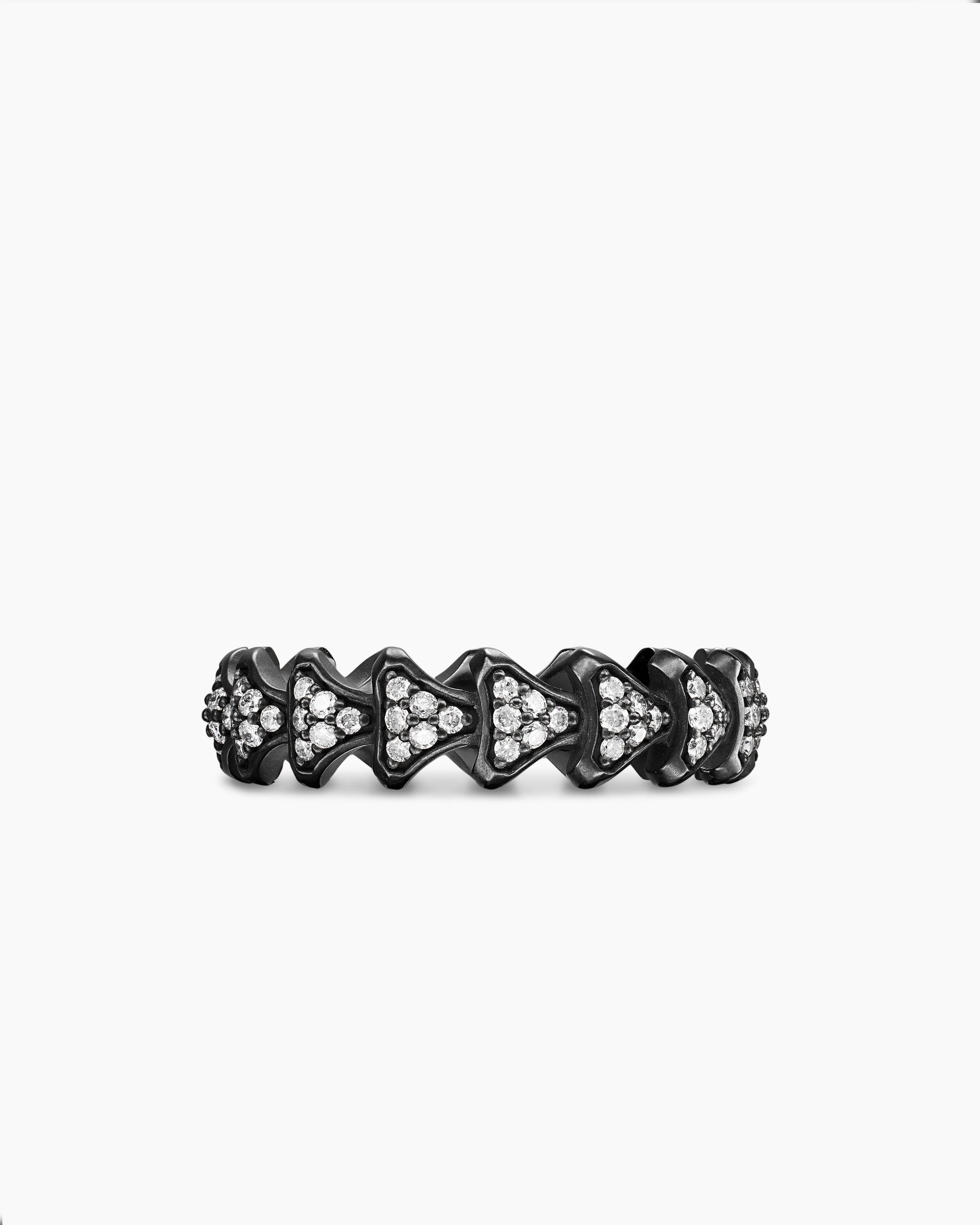 Armory Band Ring in Black Titanium with Diamonds, 6.2mm - Image 4