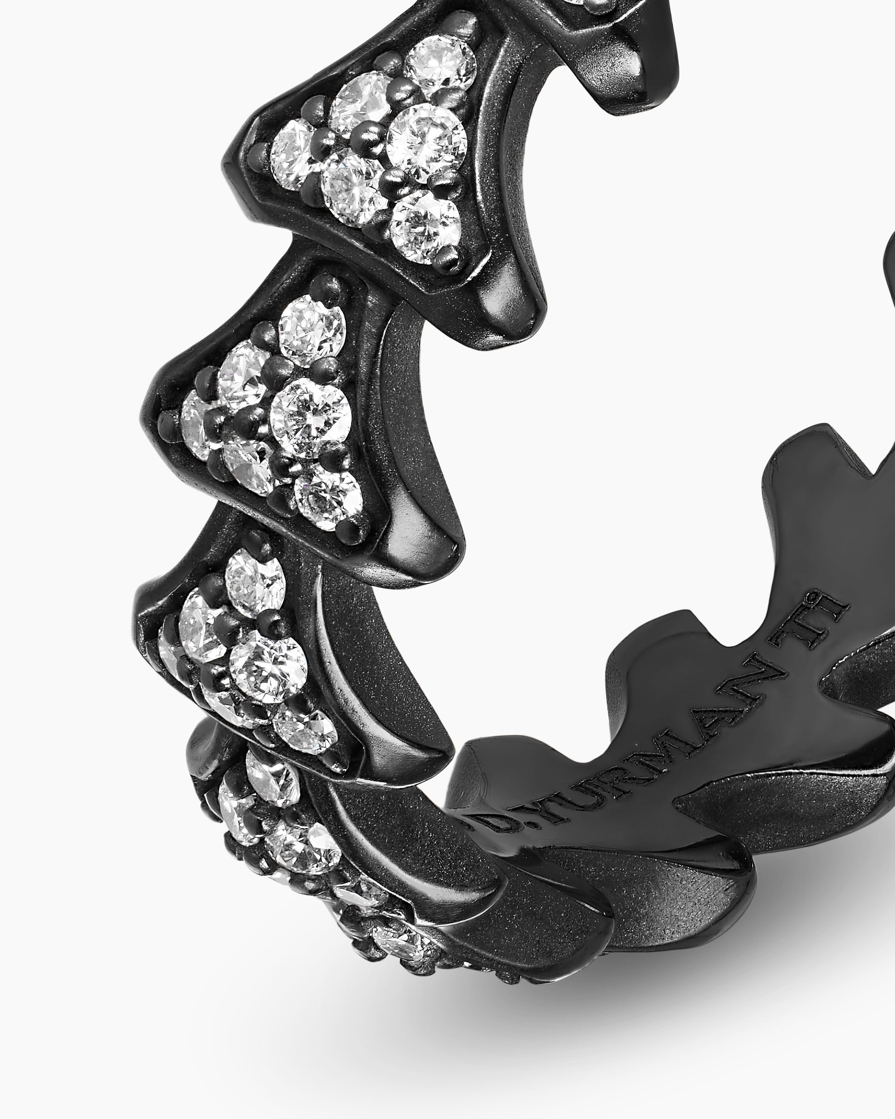 Armory Band Ring in Black Titanium with Diamonds, 6.2mm - Image 5