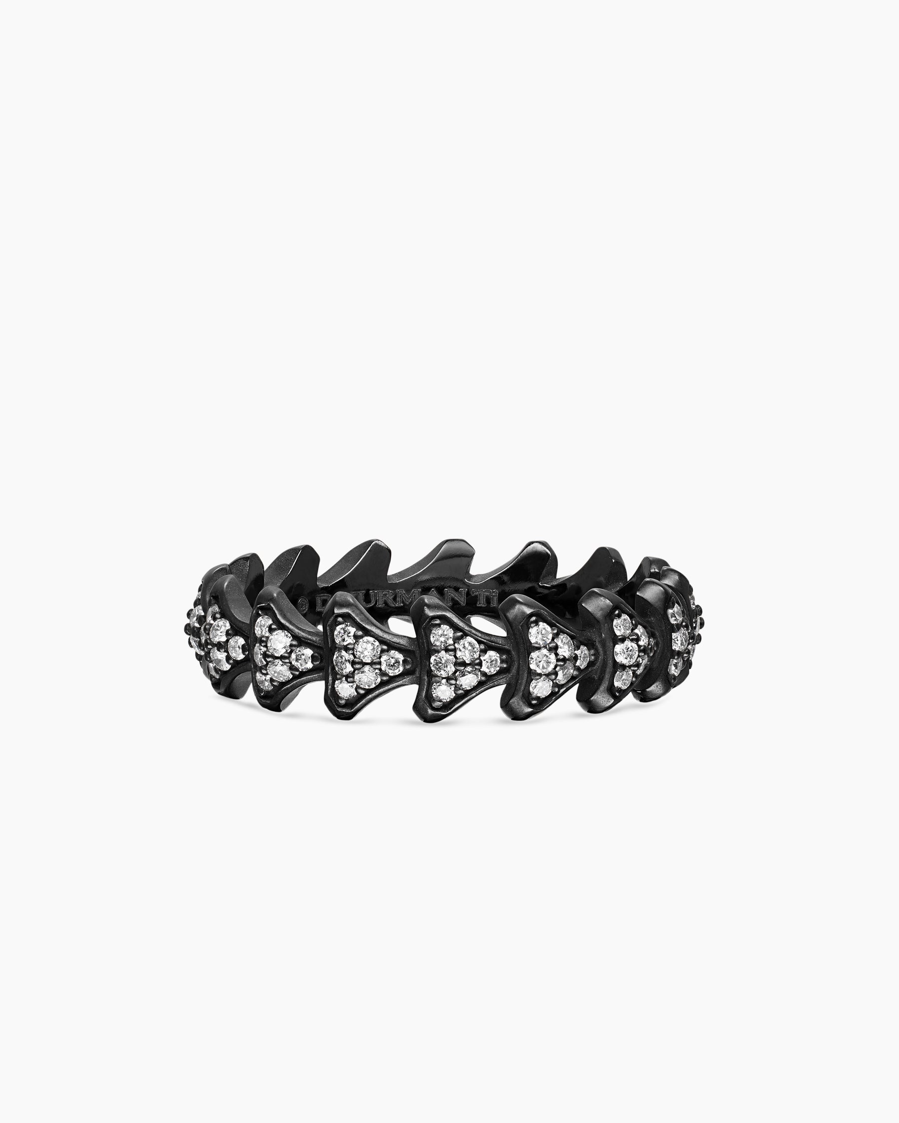 Armory Band Ring in Black Titanium with Diamonds, 6.2mm