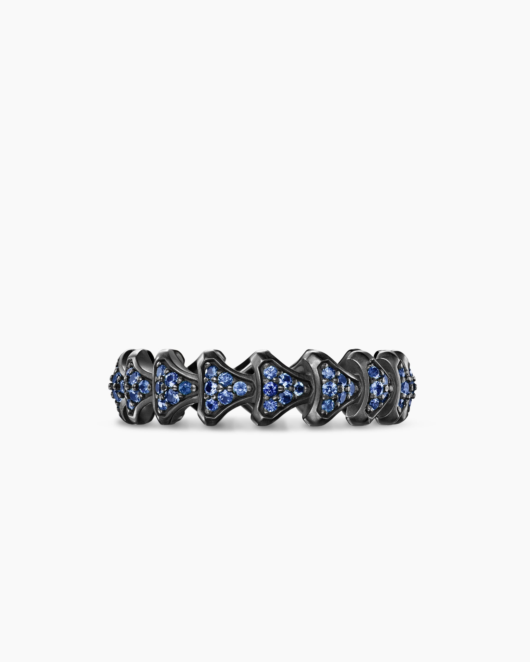 Armory Band Ring in Black Titanium with Sapphires, 6.2mm - Image 4