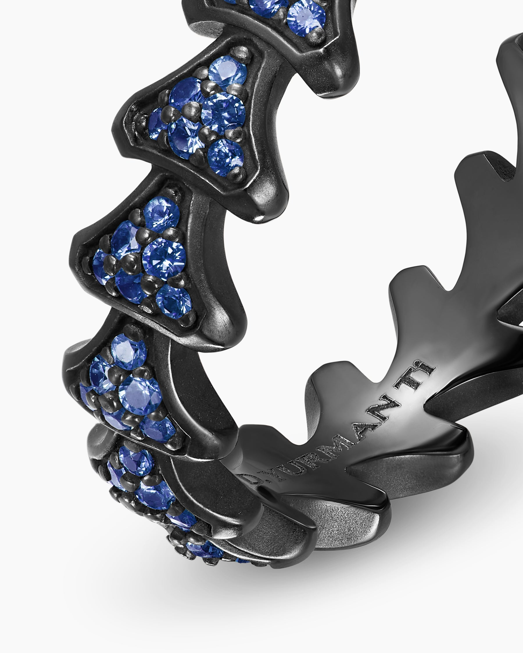 Armory Band Ring in Black Titanium with Sapphires, 6.2mm - Image 5