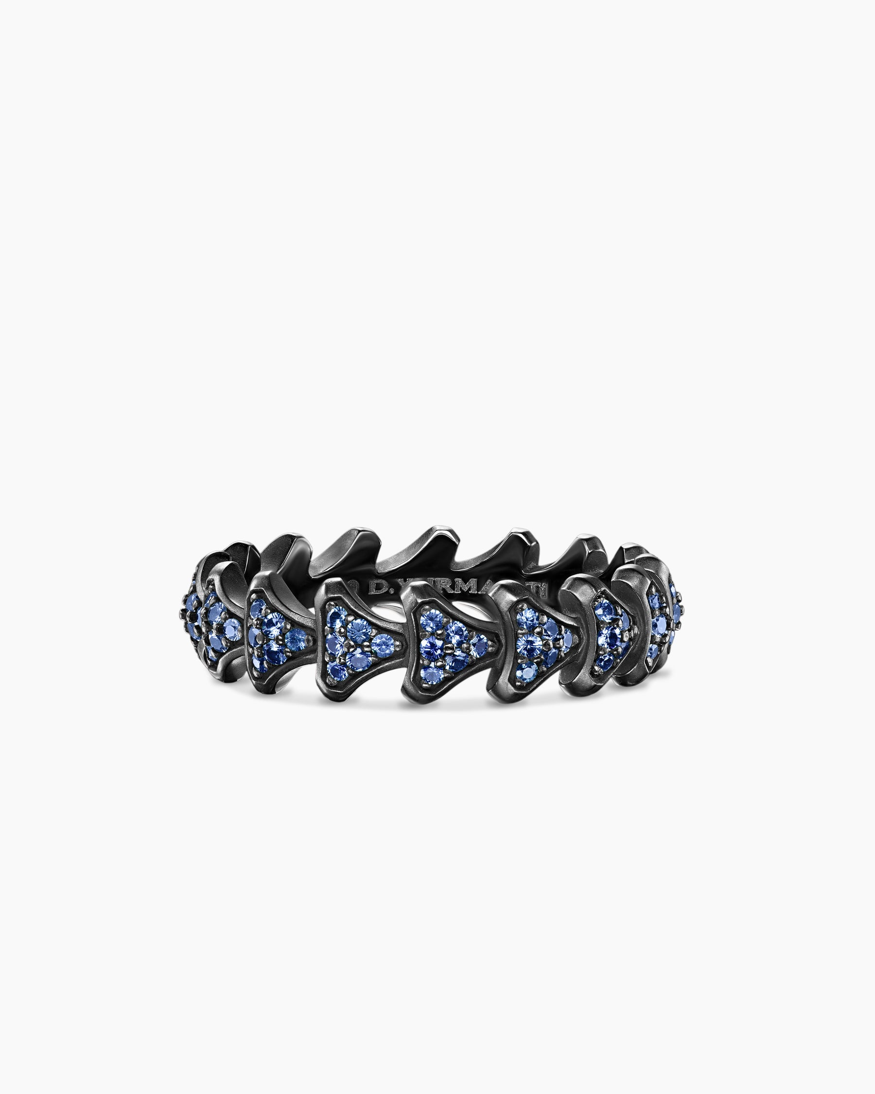 Armory Band Ring in Black Titanium with Sapphires, 6.2mm