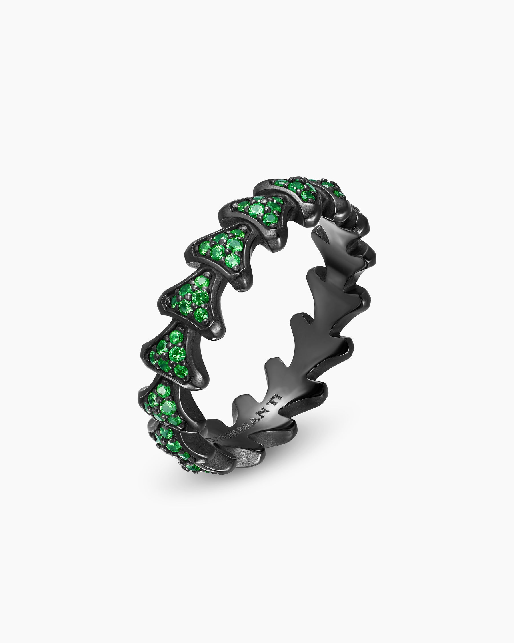 Armory Band Ring in Black Titanium with Tsavorites, 6.2mm - Image 3