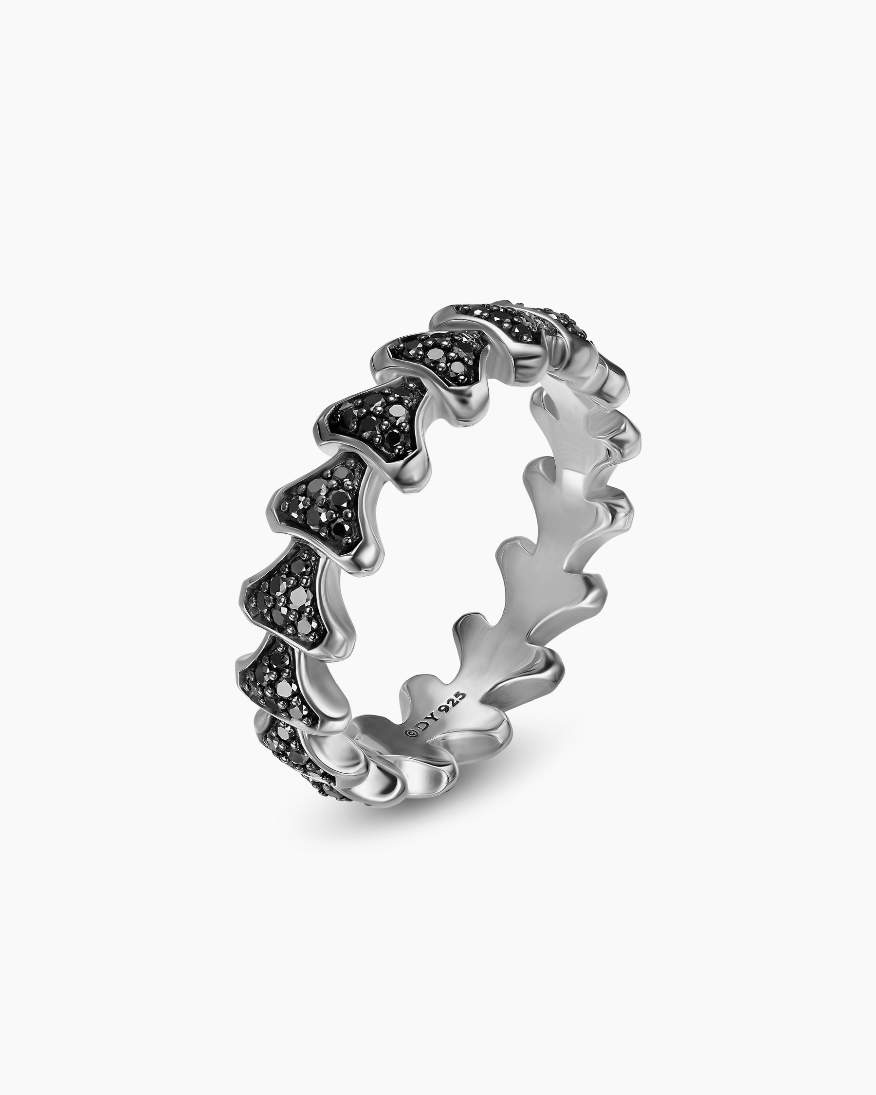 Armory Band Ring in Sterling Silver with Black Diamonds, 6.2mm - Image 3