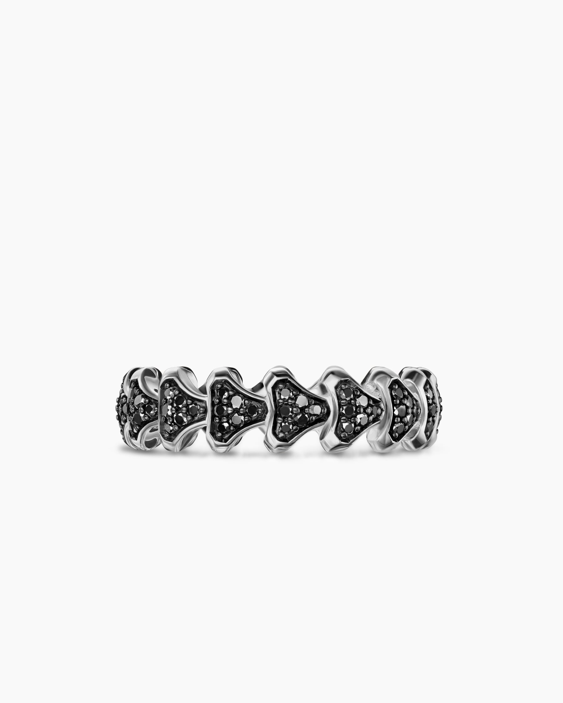 Armory Band Ring in Sterling Silver with Black Diamonds, 6.2mm - Image 4