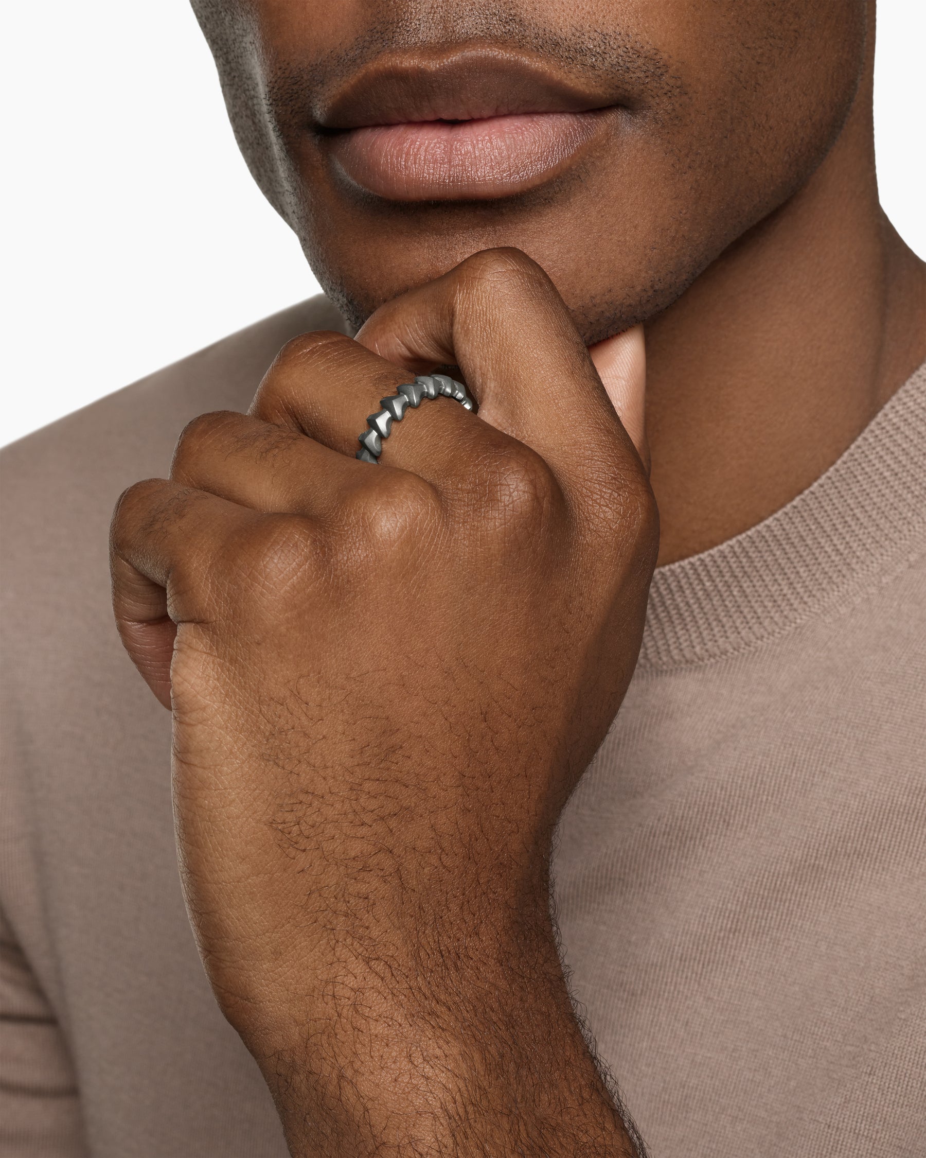Alternative view of Armory Band Ring in Anthracite Titanium, 6.2mm