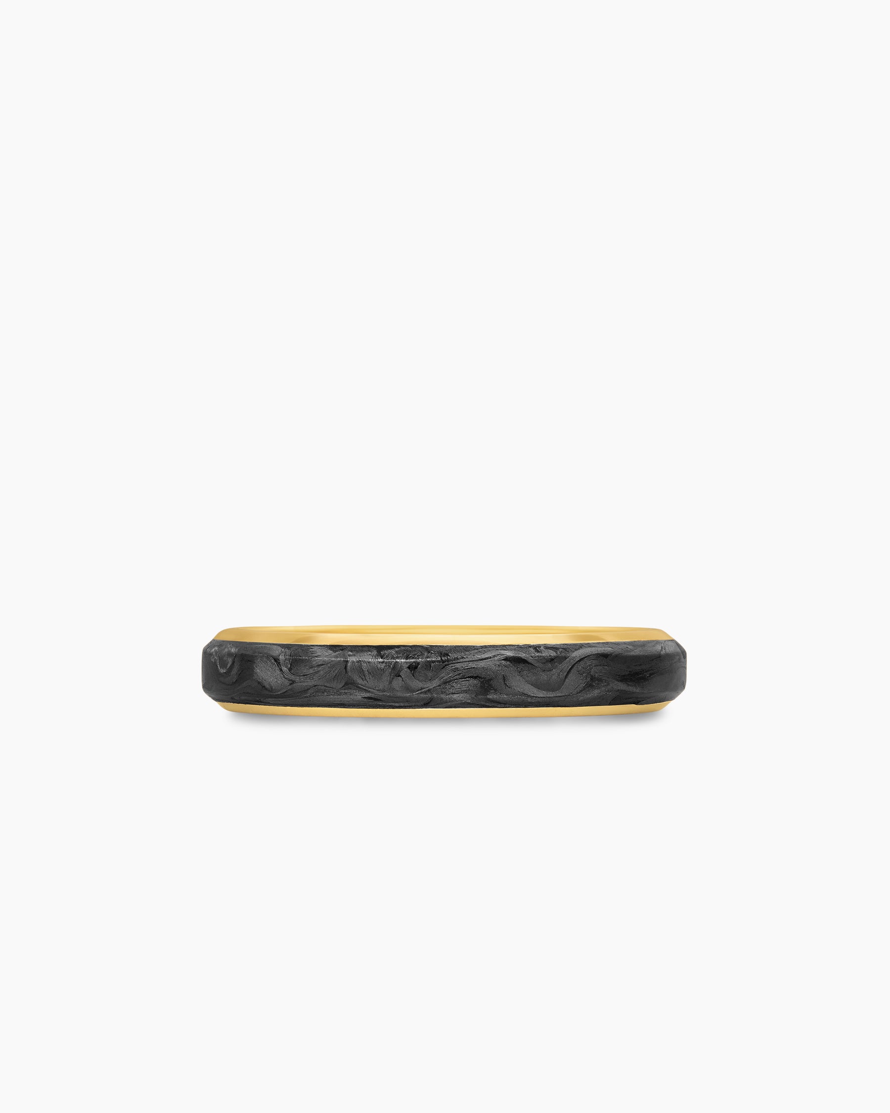 Streamline Band Ring in 18K Yellow Gold with Forged Carbon, 4mm - Image 4