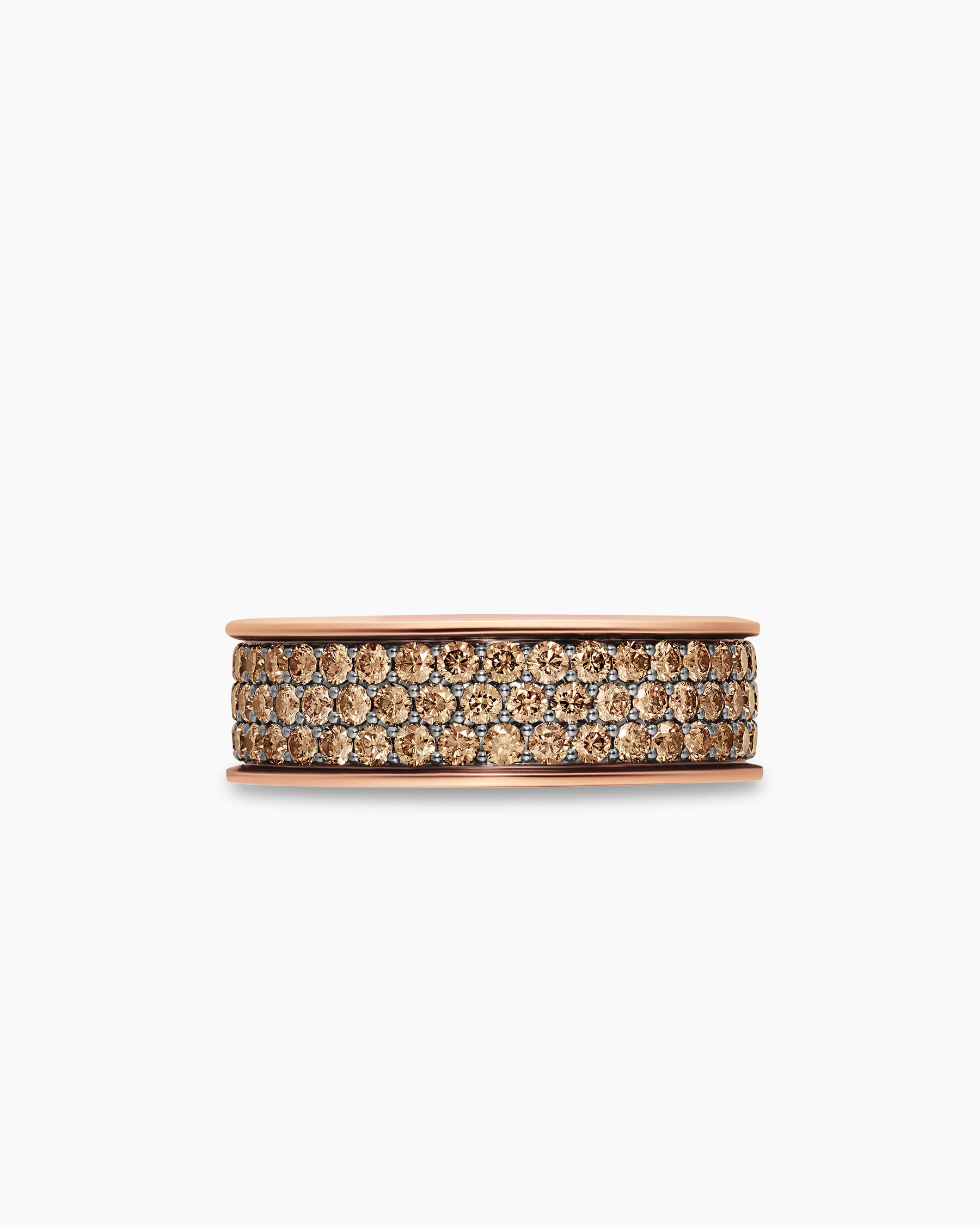 Streamline Band Ring in 18K Rose Gold with Cognac Diamonds, 7.6mm - Image 4