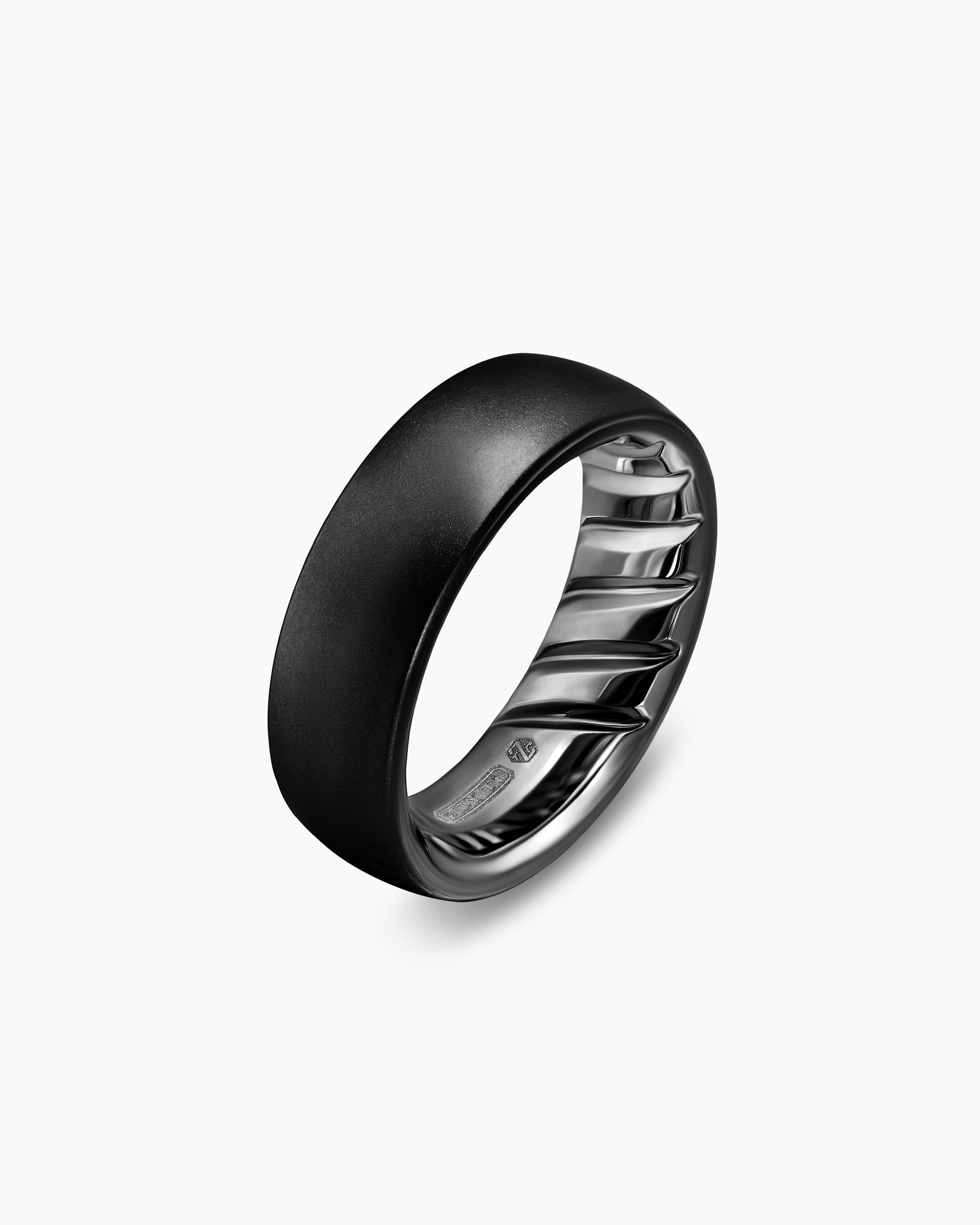 Alternative view of Streamline Band Ring in Black Titanium, 7.6mm