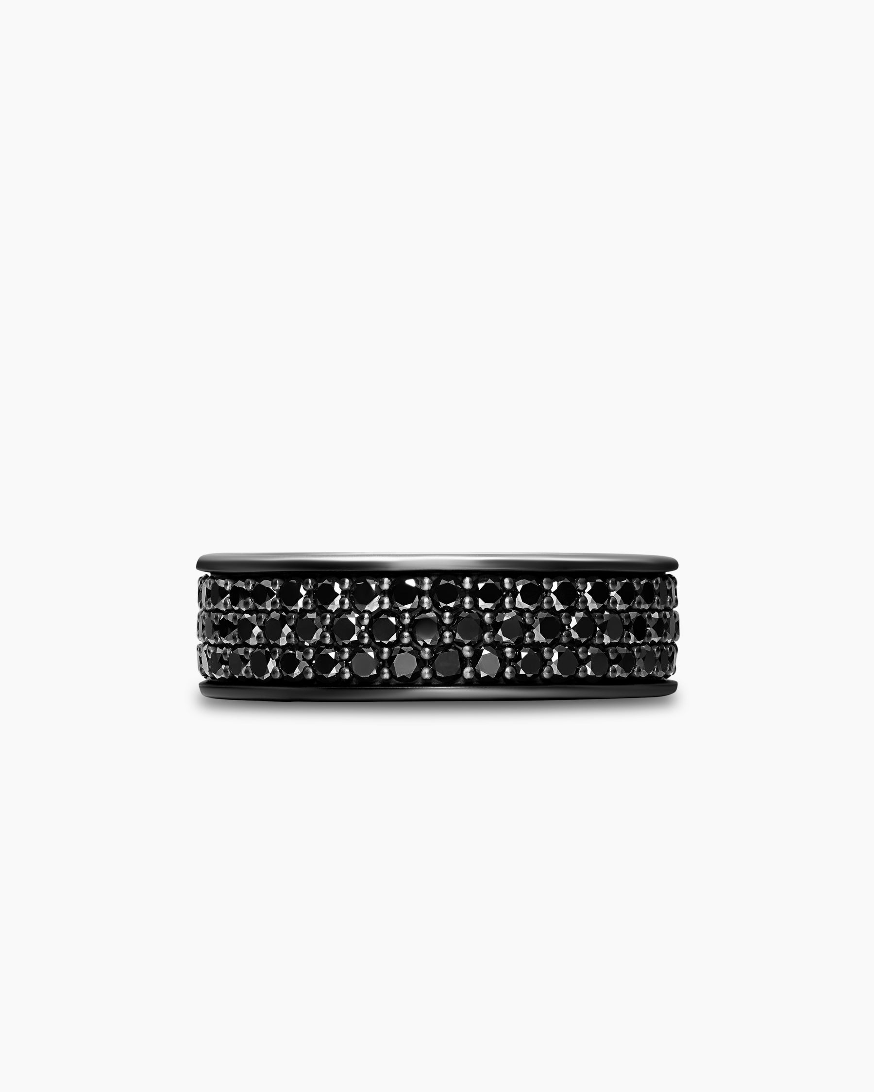 Streamline Band Ring in Black Titanium with Black Diamonds, 7.6mm - Image 4