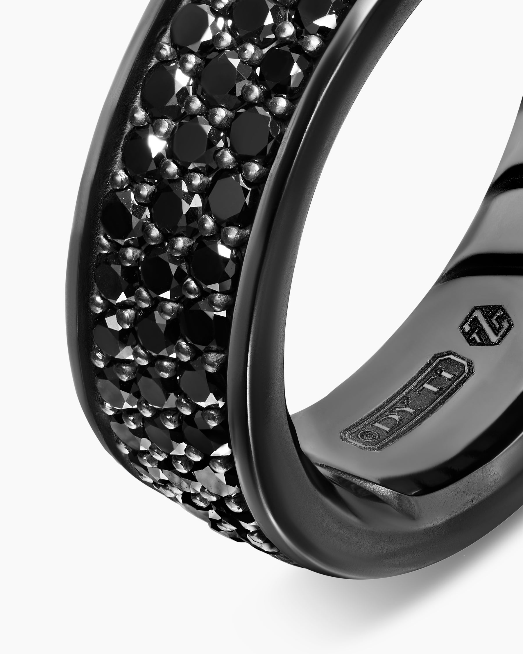 Streamline Band Ring in Black Titanium with Black Diamonds, 7.6mm - Image 5