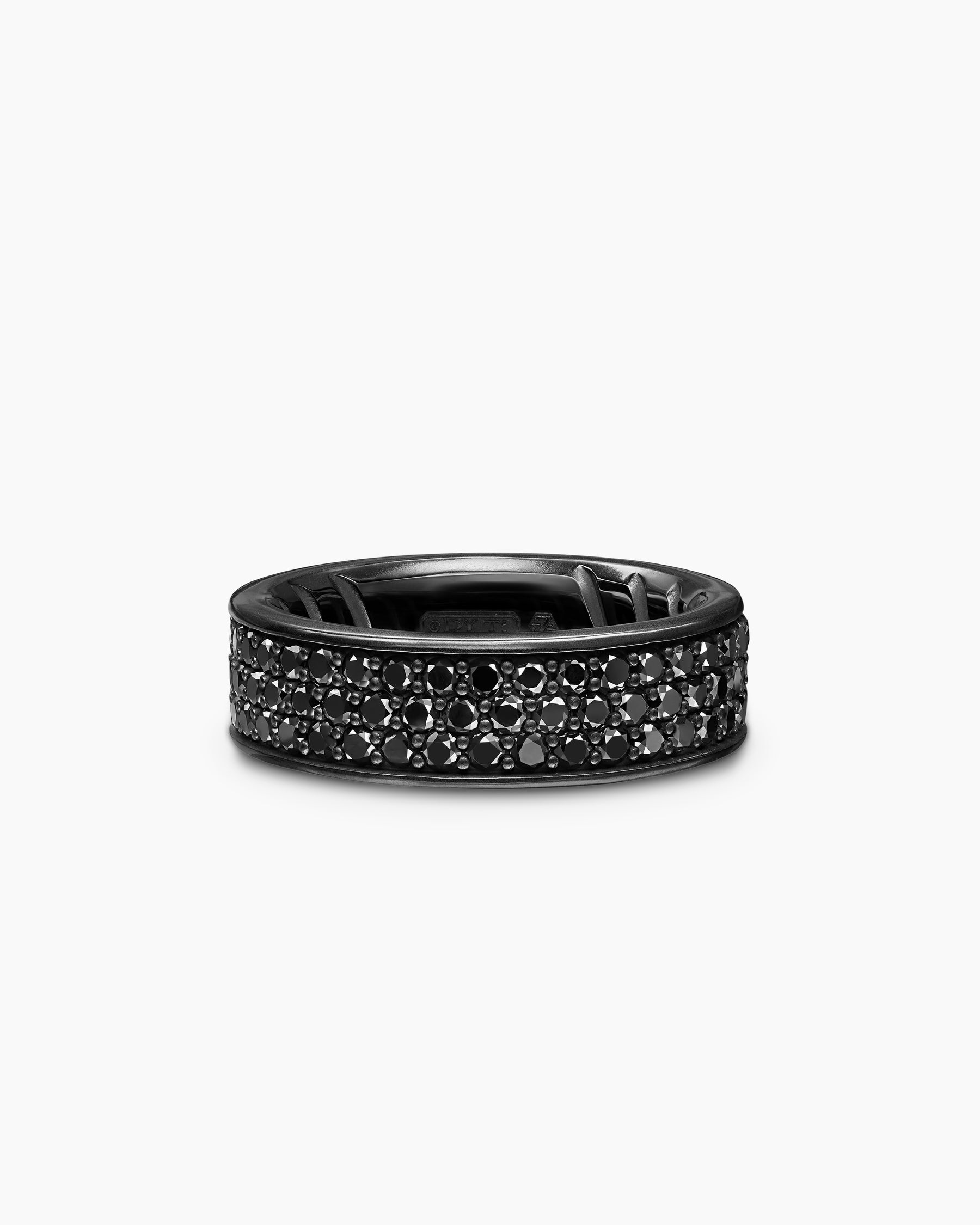 Streamline Band Ring in Black Titanium with Black Diamonds, 7.6mm