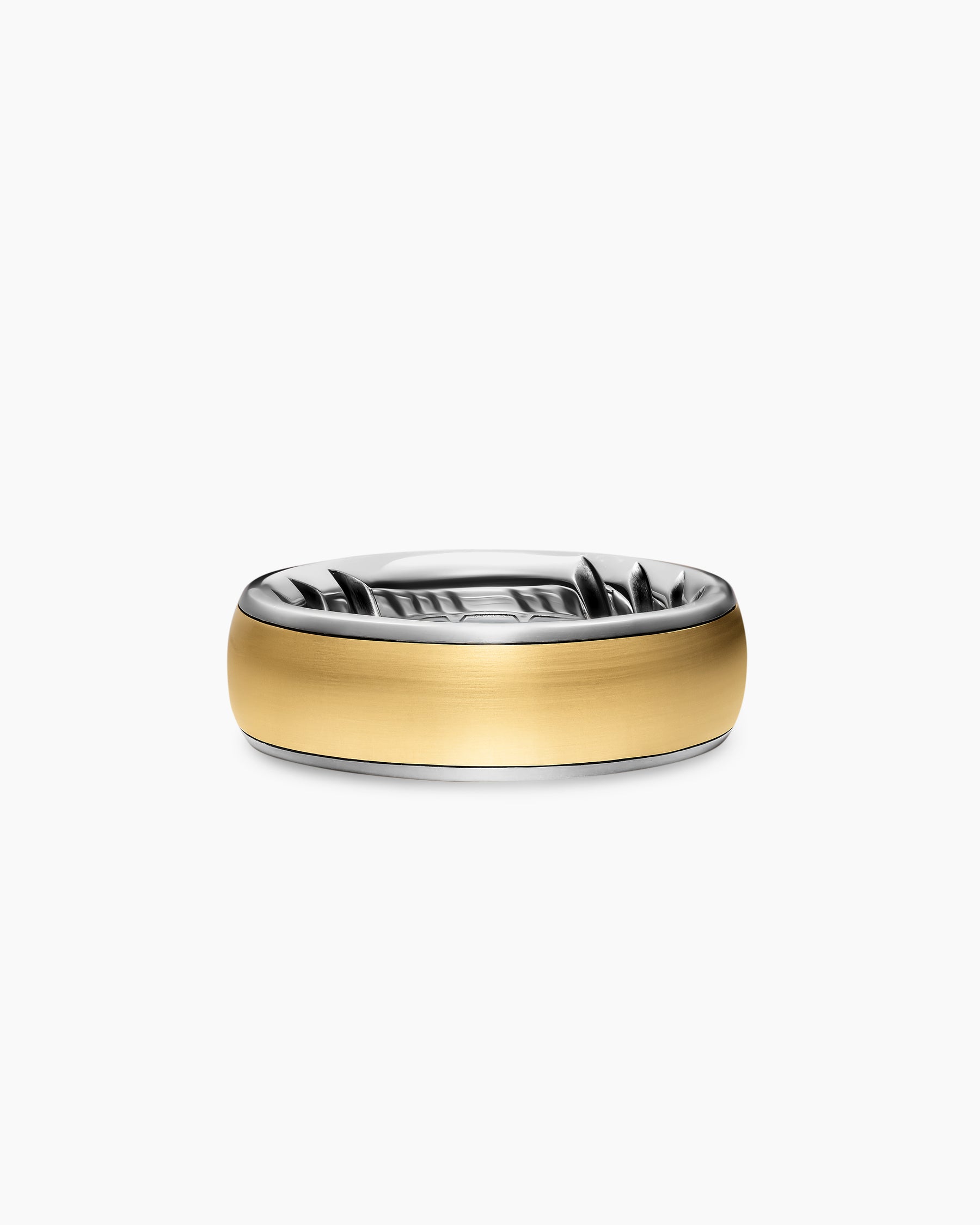 Streamline Band Ring in Sterling Silver with 18K Yellow Gold, 7.6mm