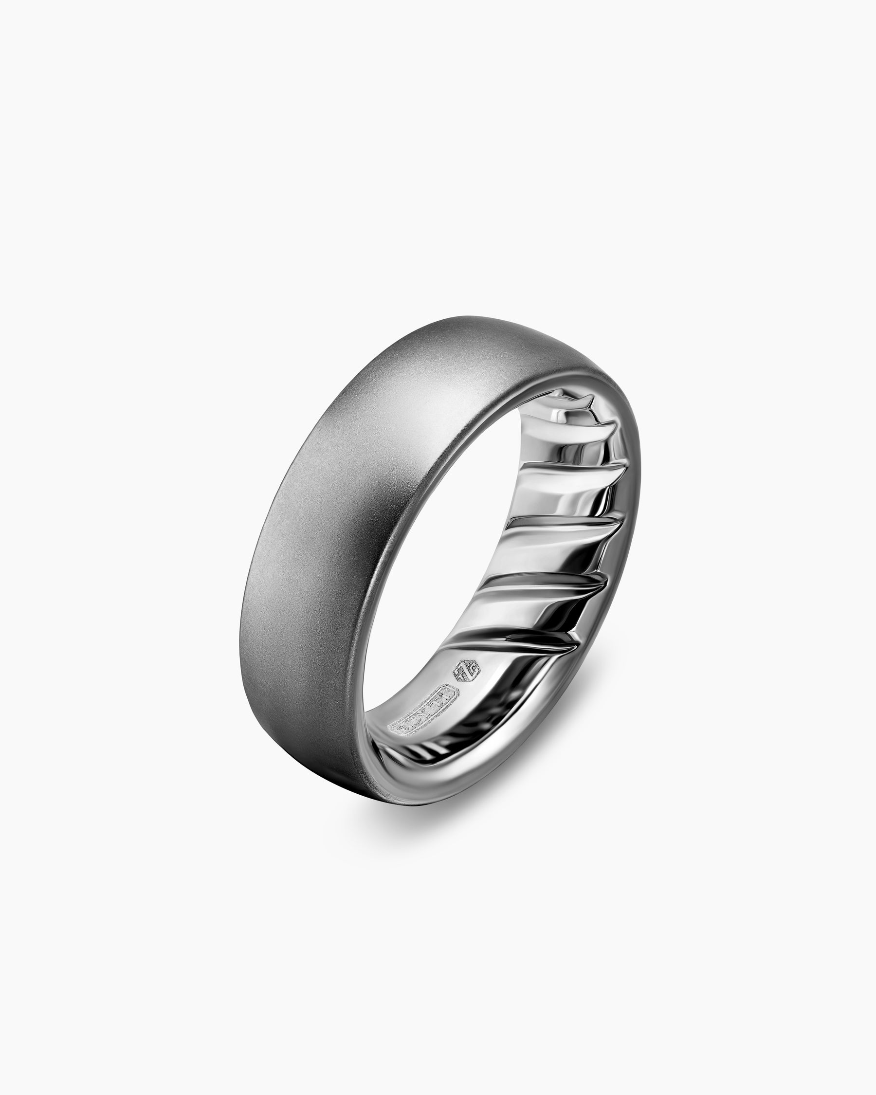 Alternative view of Streamline Band Ring in Anthracite Titanium, 7.6mm