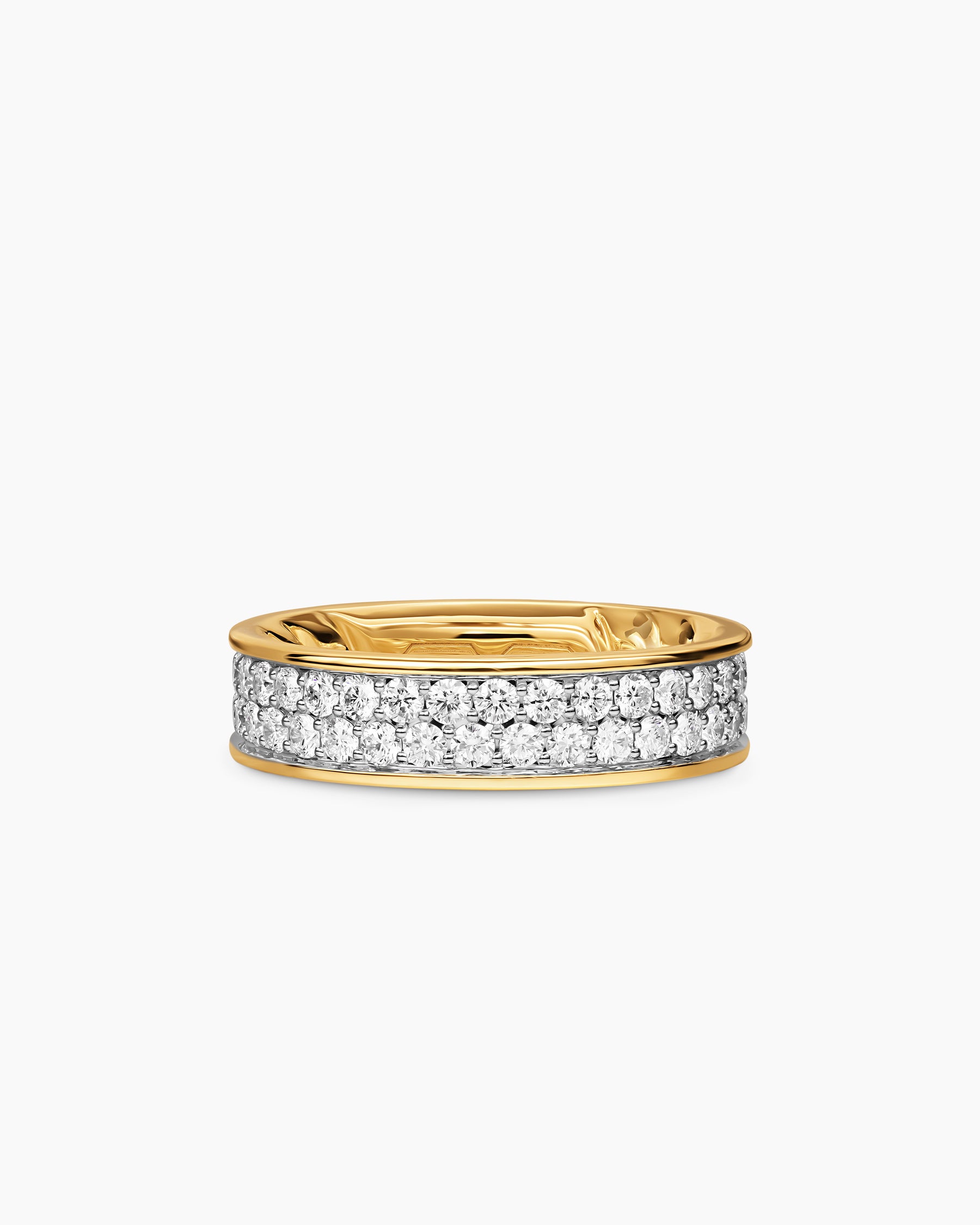 Streamline Band Ring in 18K Yellow Gold with Diamonds, 6.2mm