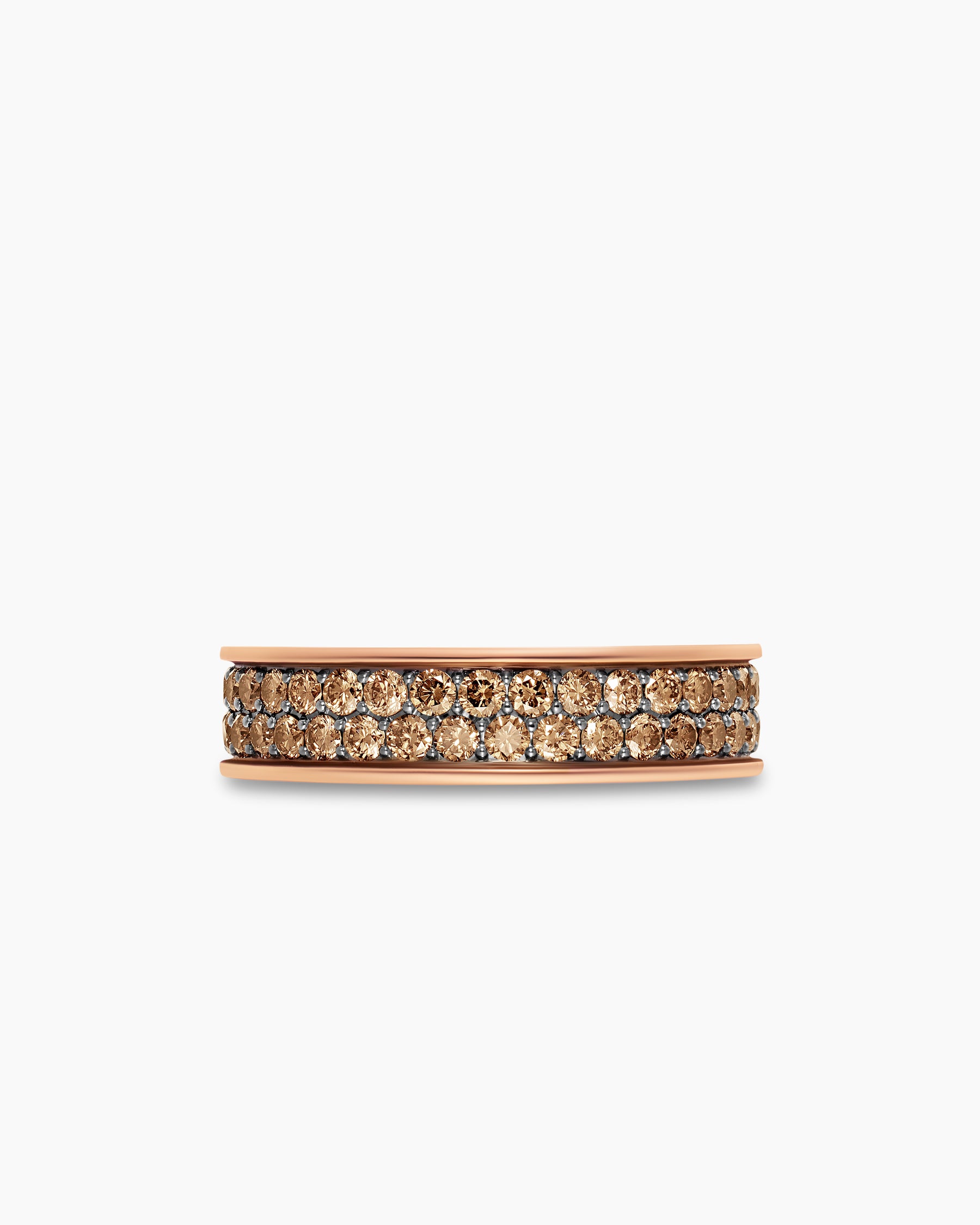 Streamline Band Ring in 18K Rose Gold with Cognac Diamonds, 6.2mm - Image 4