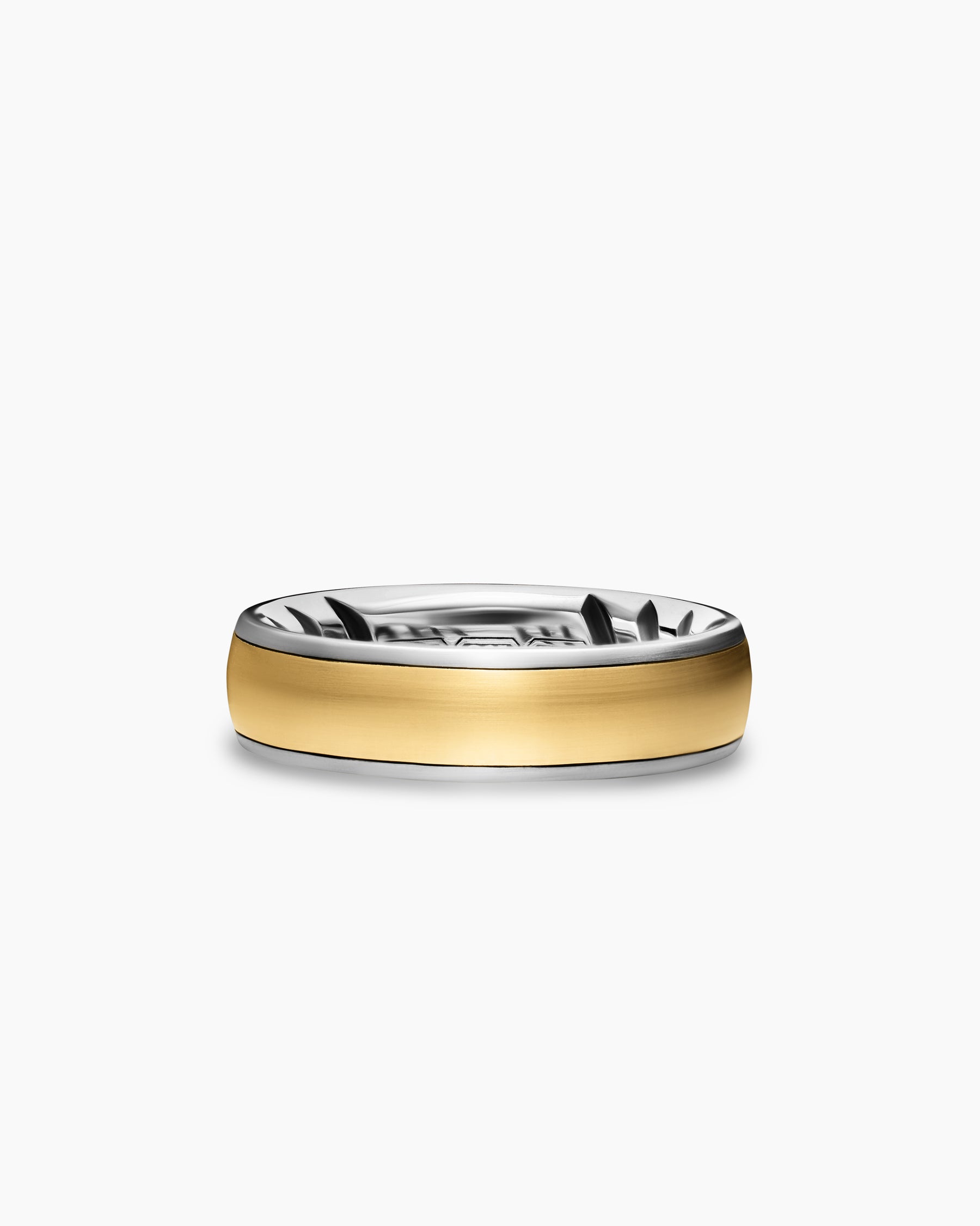 Streamline Band Ring in Sterling Silver with 18K Yellow Gold, 6.2mm