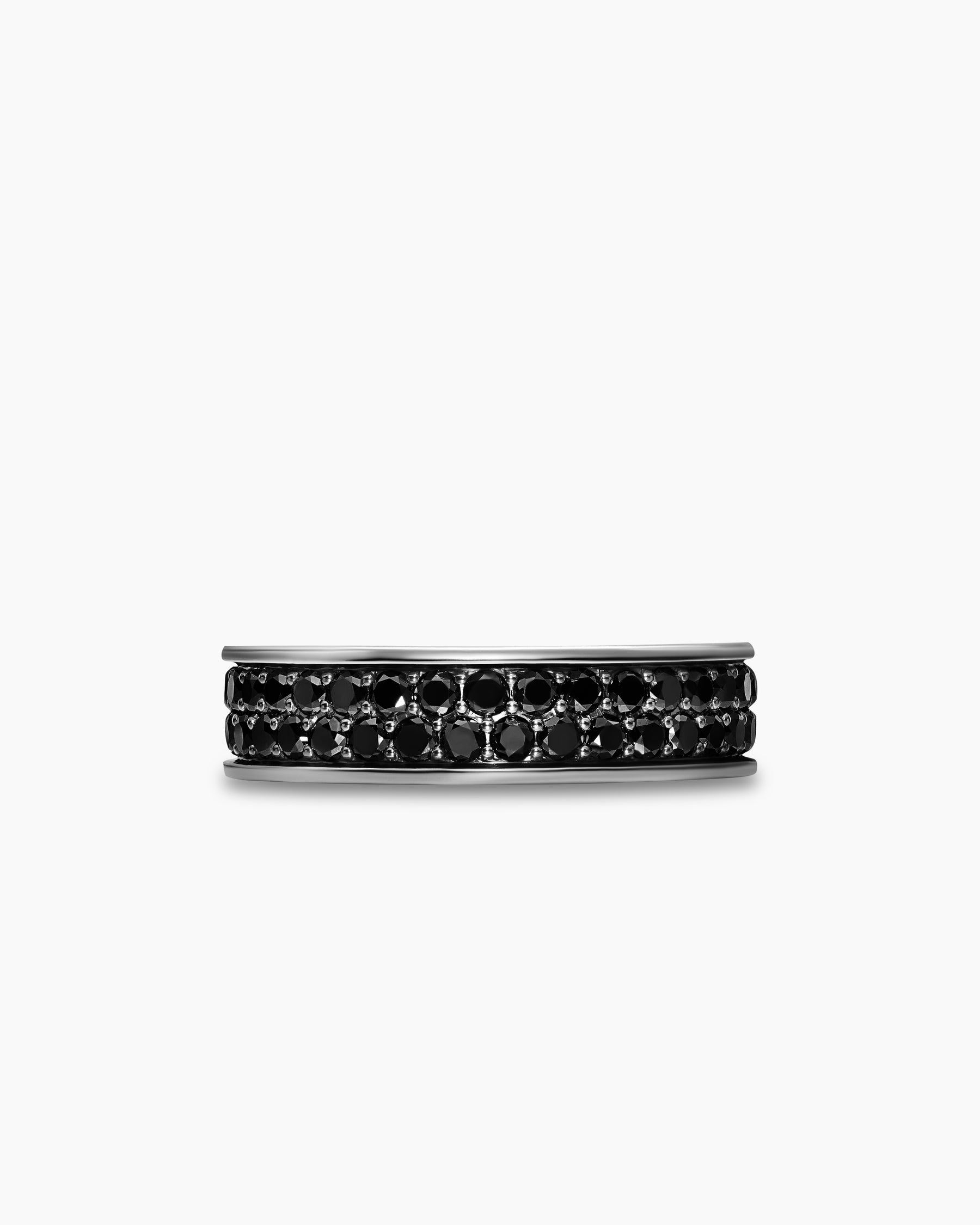 Streamline Band Ring in Sterling Silver with Black Diamonds, 6.2mm - Image 4