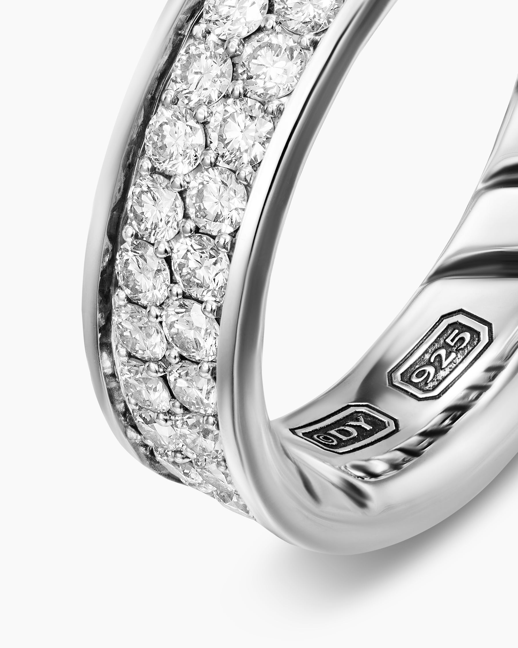 Streamline Band Ring in Sterling Silver with Diamonds, 6.2mm - Image 5