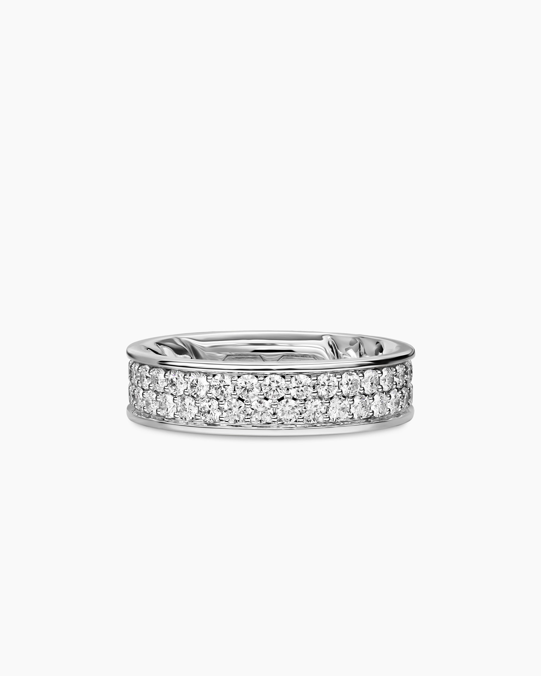 Streamline Band Ring in Sterling Silver with Diamonds, 6.2mm