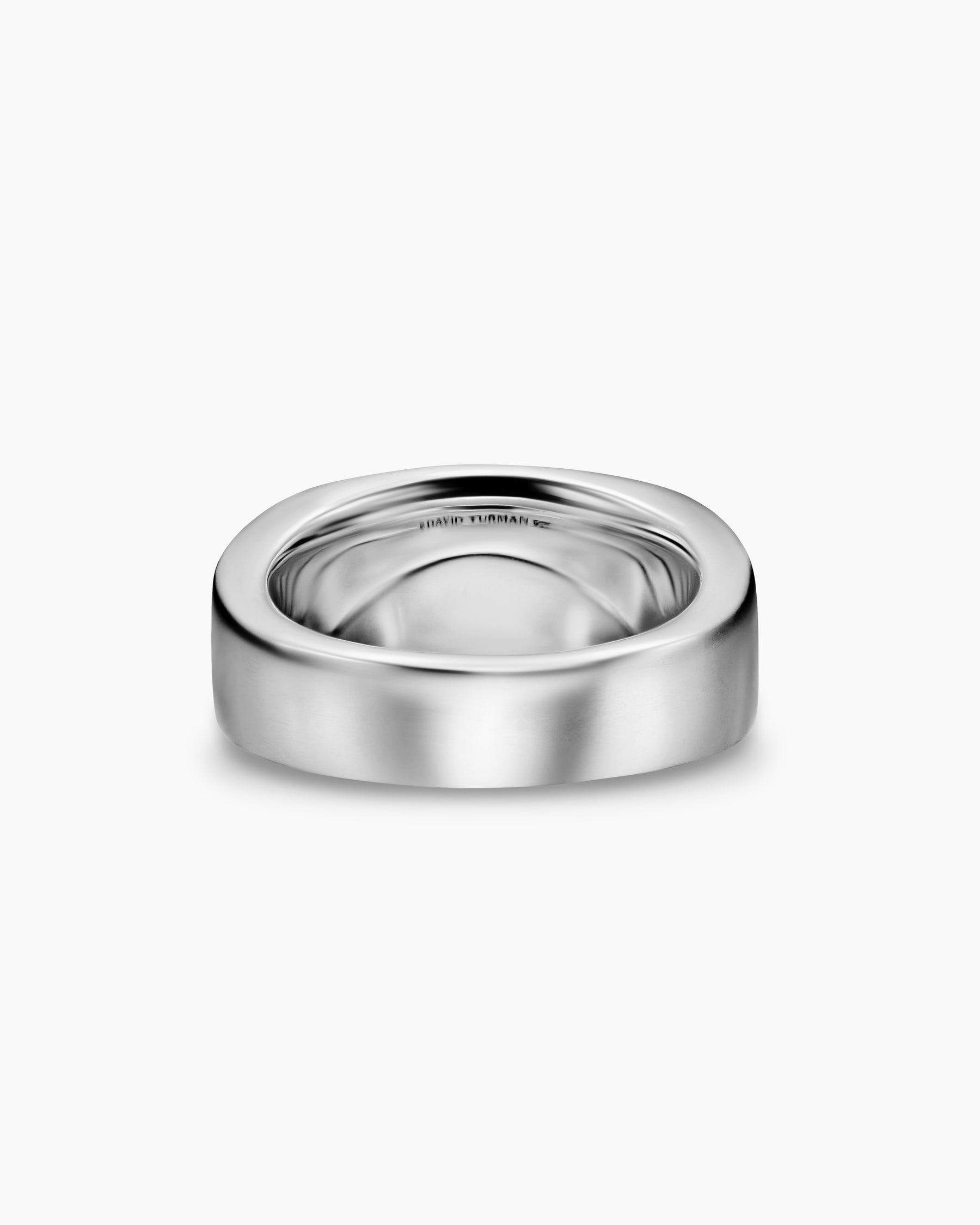 Chevron Three Sided Signet Ring in Sterling Silver with Diamonds, 12.5mm - Image 6